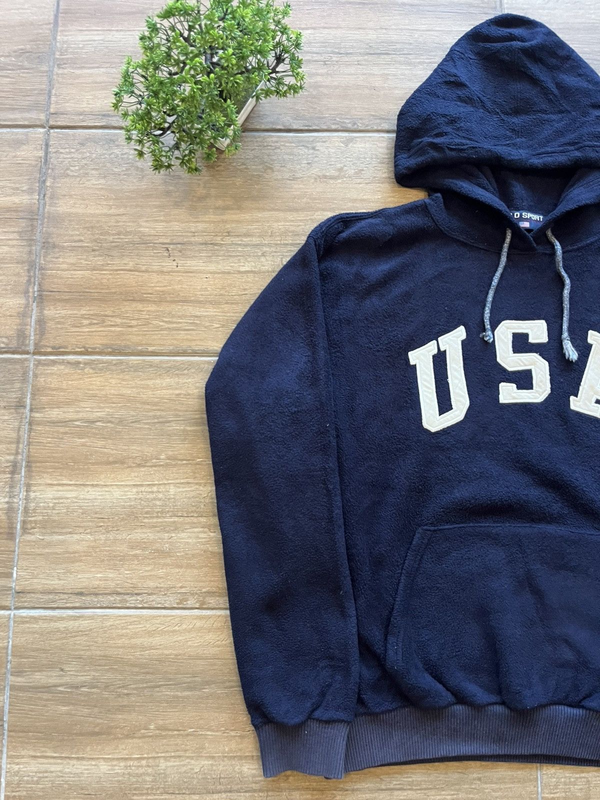 Polo Ralph Lauren × Vintage PoloRalphLauren USA Fleece Hoodie Size US L / EU 52-54 / 3 - 3 Thumbnail