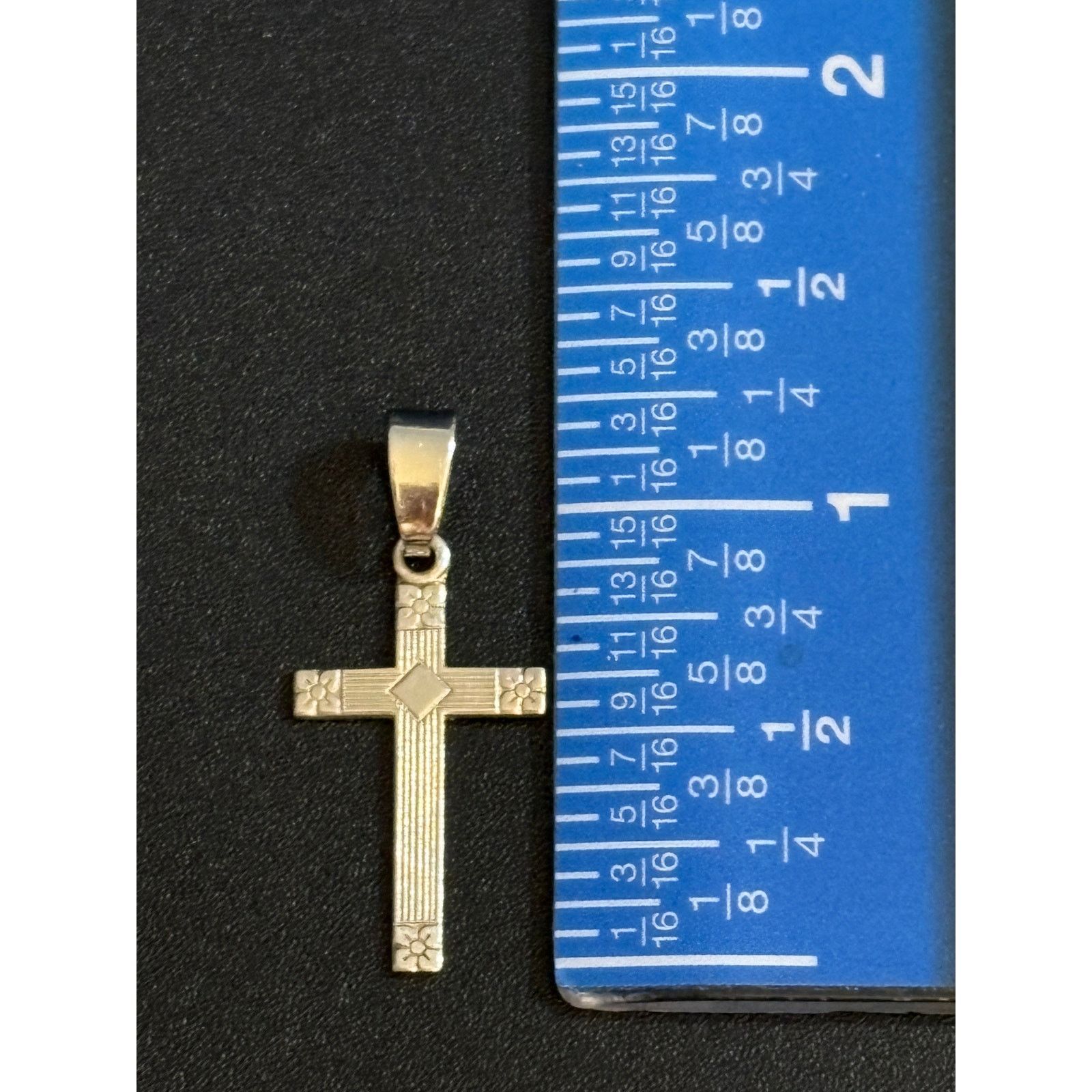 Other Vintage JJJ Sterling Silver Cross Pendant 1 Inch 1g Size ONE SIZE - 2 Thumbnail