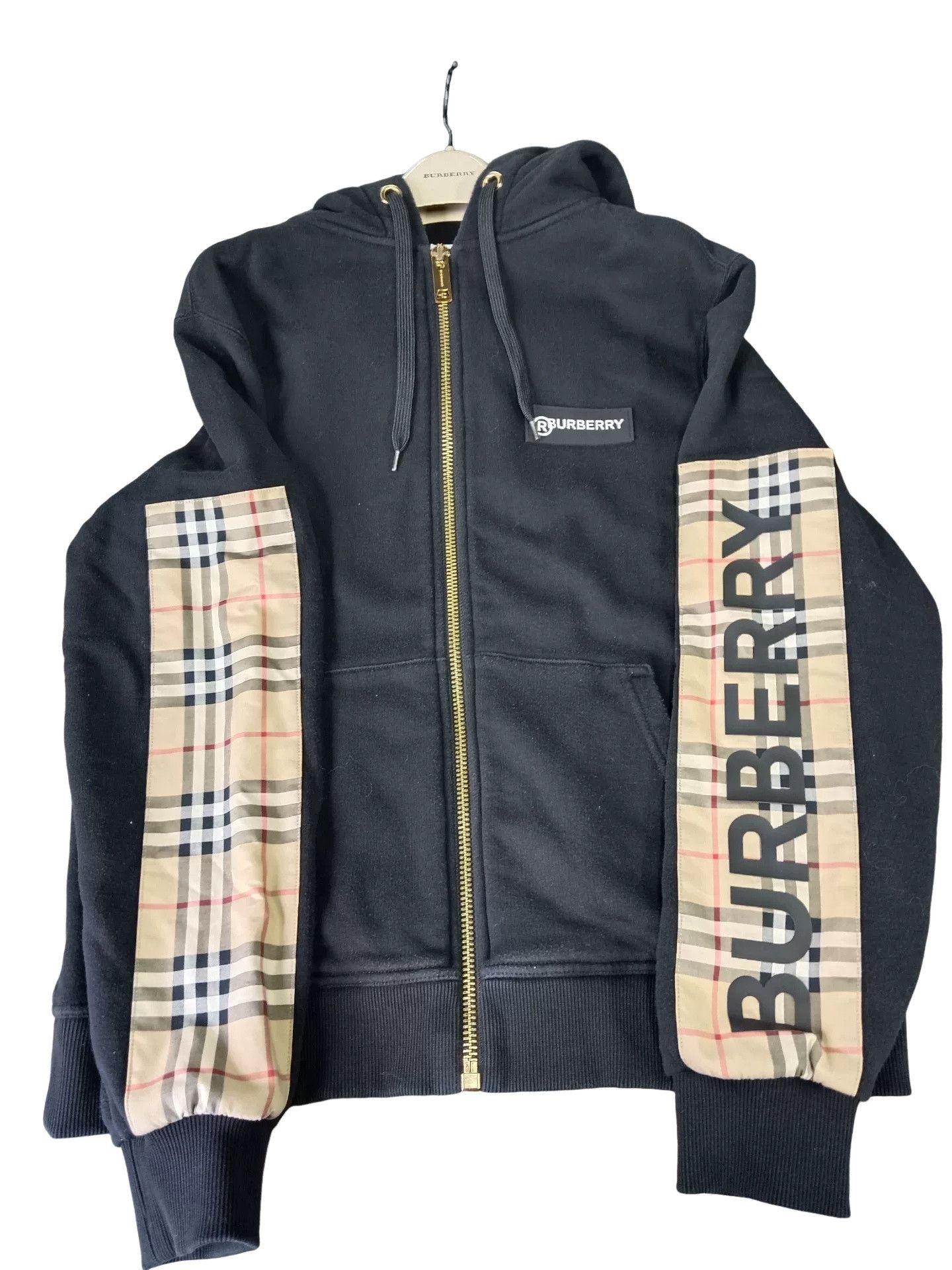 Burberry Burberry Check Sleeve Logo Zip Hoodie Size S Size US S / EU 44-46 / 1 - 1 Thumbnail