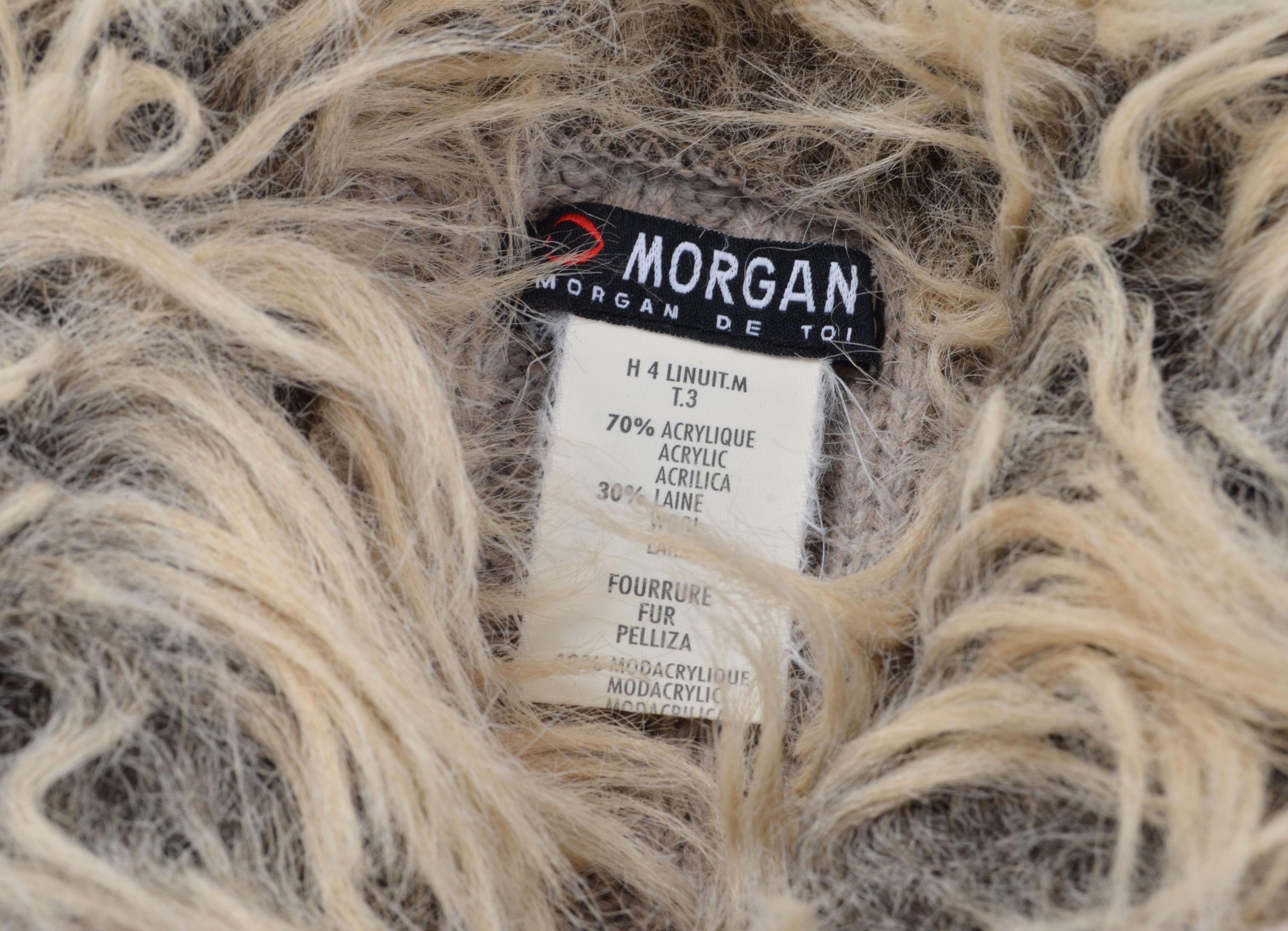 Designer × Morgan De Toi × Vintage Morgan De Toi Y2K Vintage Faux Fur Zip Cardigan Jacket Size M / US 6-8 / IT 42-44 - 8 Thumbnail