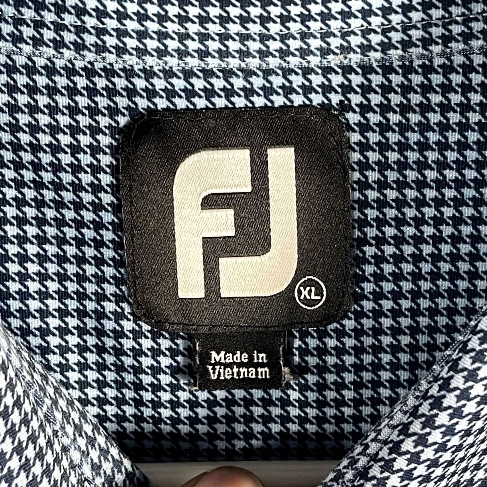 Footjoy FootJoy Polo Shirt Men's XL Blue Check Geometric Print Tennessee Nationals Logo Golf Short Sleeve Collared Pullover Breathable Athletic Sport Shirt Size US XL / EU 56 / 4 - 5 Thumbnail