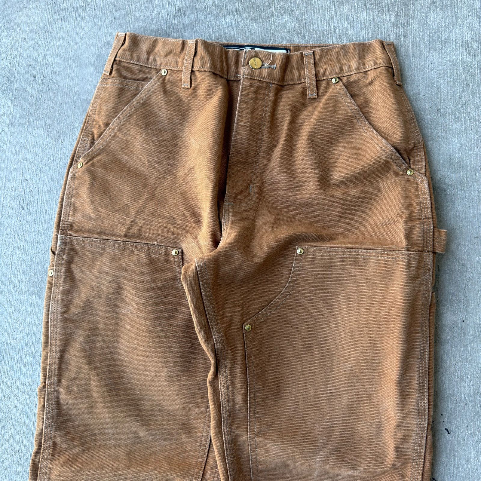 Carhartt × Vintage Vintage Y2K Carhartt brown double knee work carpenter pants Size US 29 - 2 Thumbnail