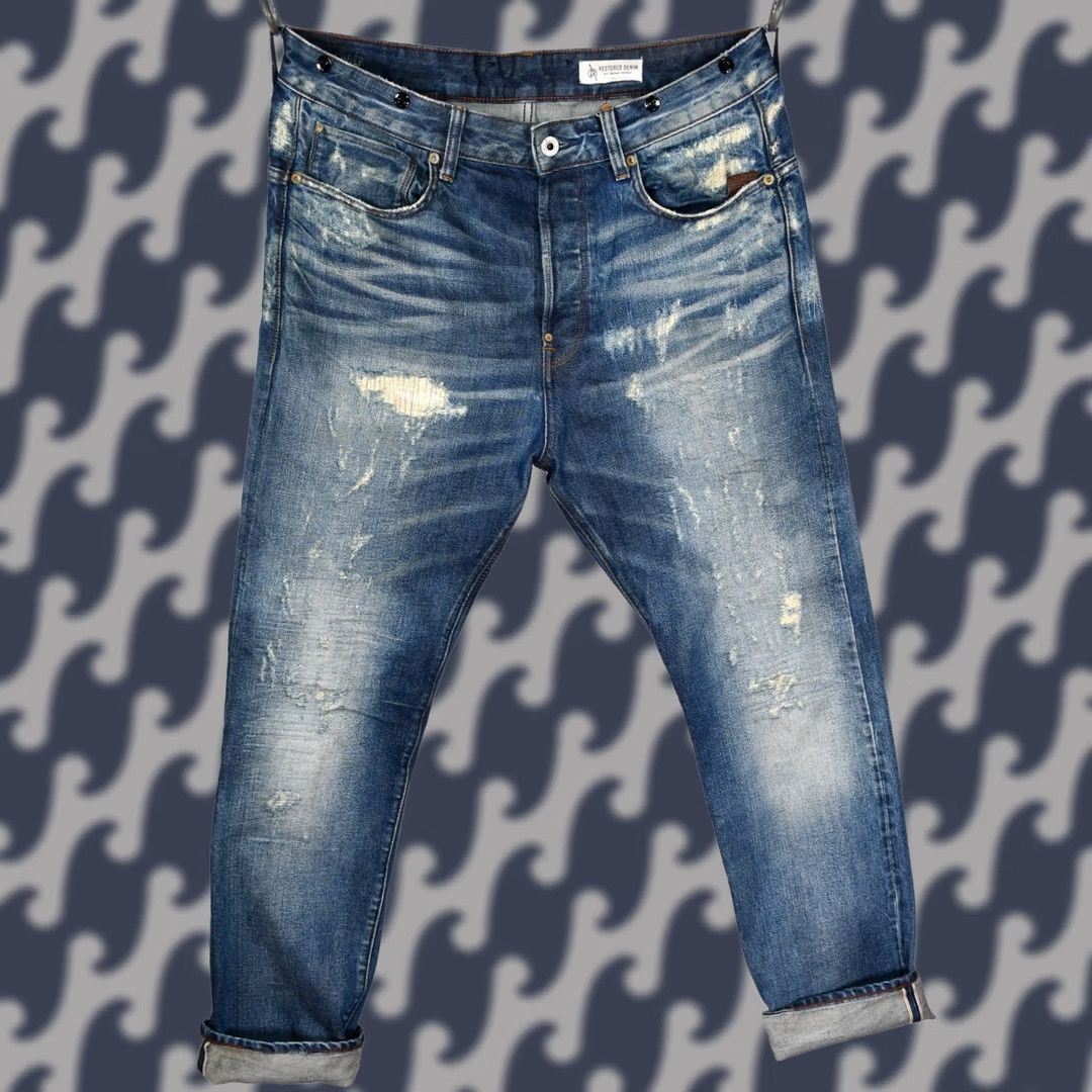 G-Star G-Star Raw US Lumber Tapered Red Listing Selvedge Denim Jeans W33 L32 Mens Blue Denim Listing 5-Pocket Design Vintage: No not Vintage Size US 33 - 1 Thumbnail