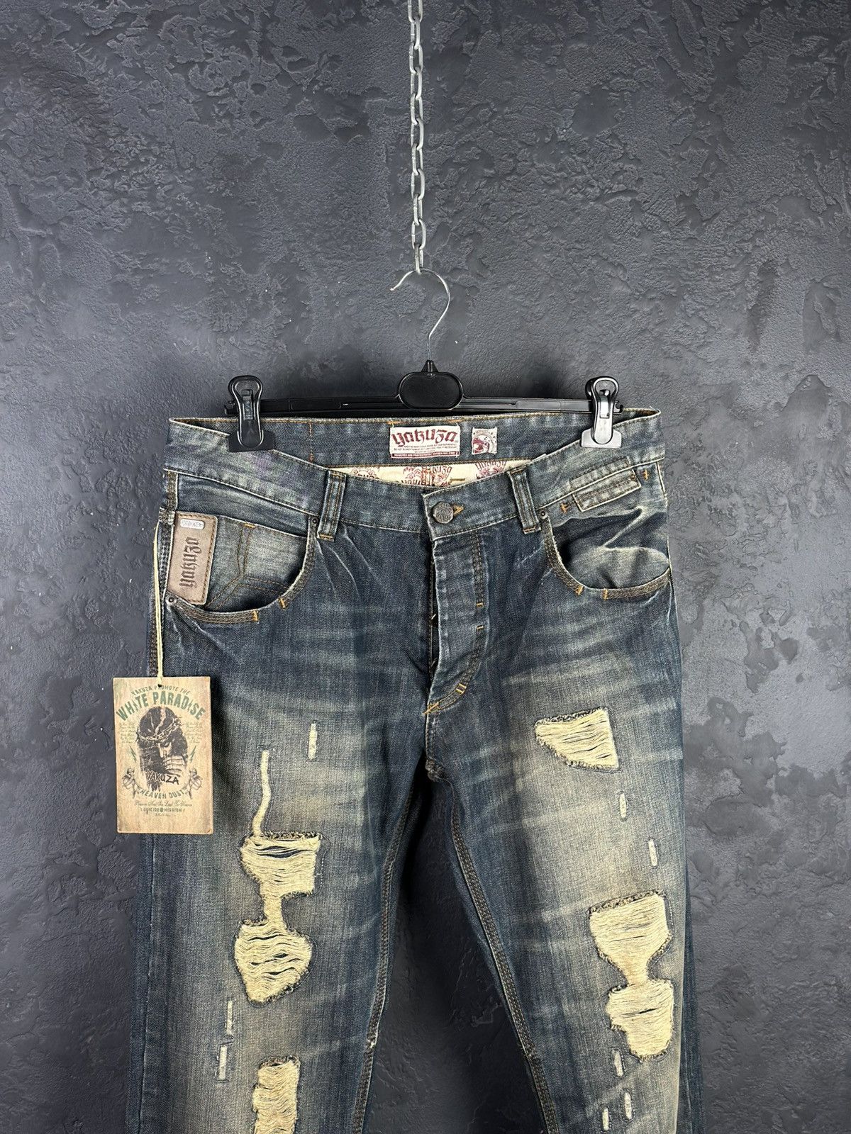 Designer × Japanese Brand CRAZY YAKUZA FADE JEANS Y2K If Six Was Nine Style Size US 33 - 3 Thumbnail