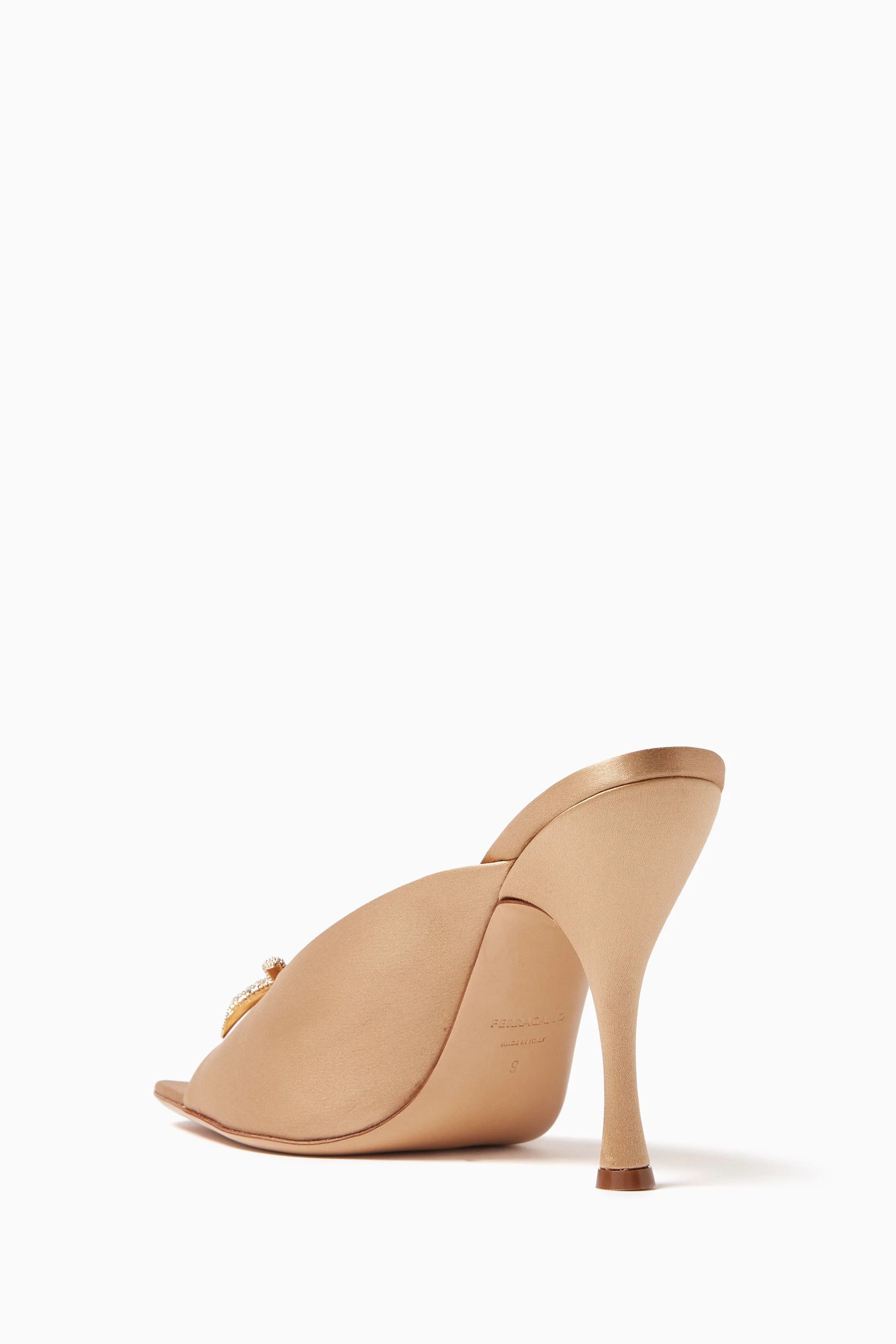 Salvatore Ferragamo o1s1rm0924 Crystal Embellished Mules in Brown Size US 5.5 / IT 35.5 - 2 Thumbnail