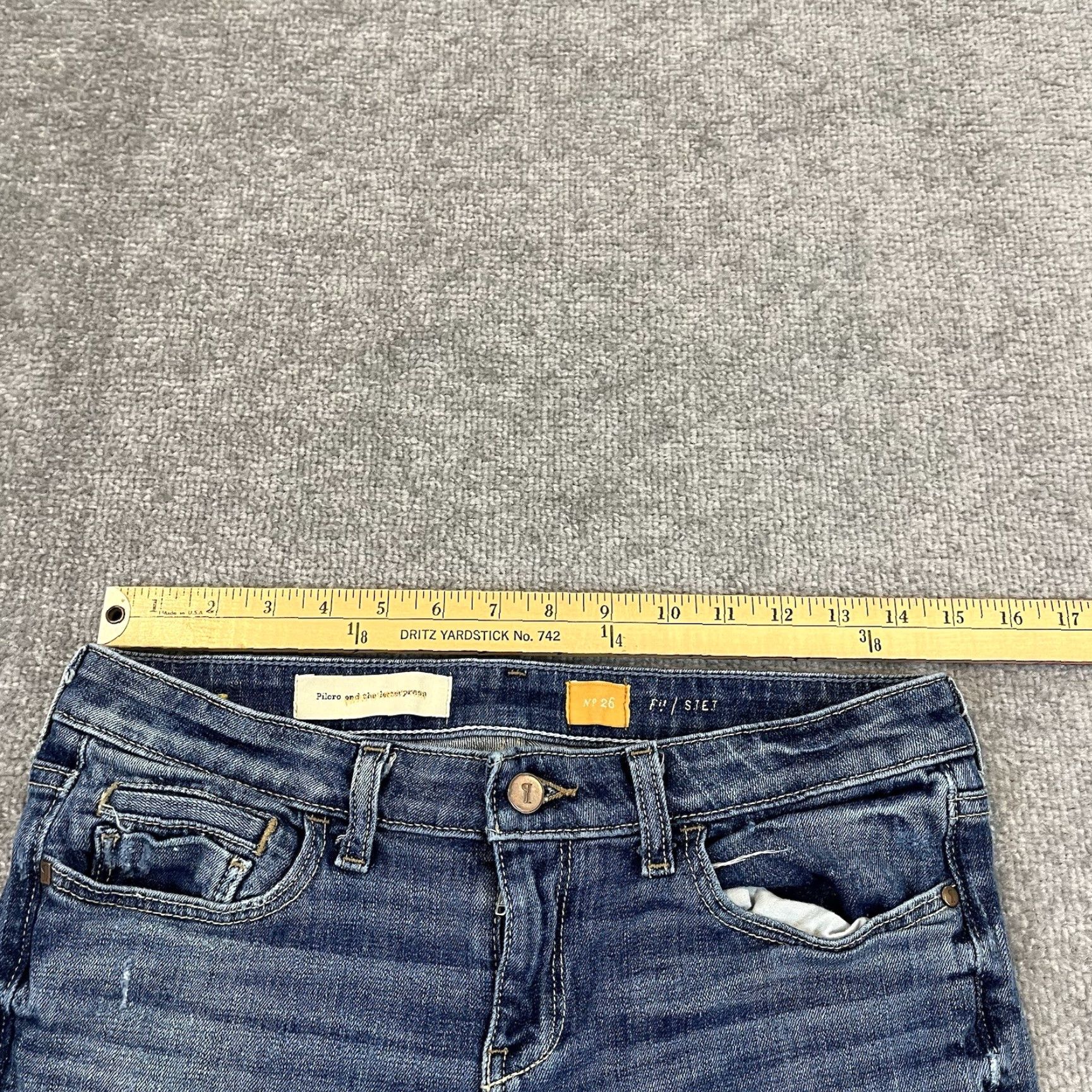 Vintage Pilcro & The Letterpress Shorts Womens Size 26 Denim 30x6.5 STET Fit Jean Blue Regular Mid Rise Button Zipper 5-Pocket Size 26" / US 2 / IT 38 - 5 Thumbnail