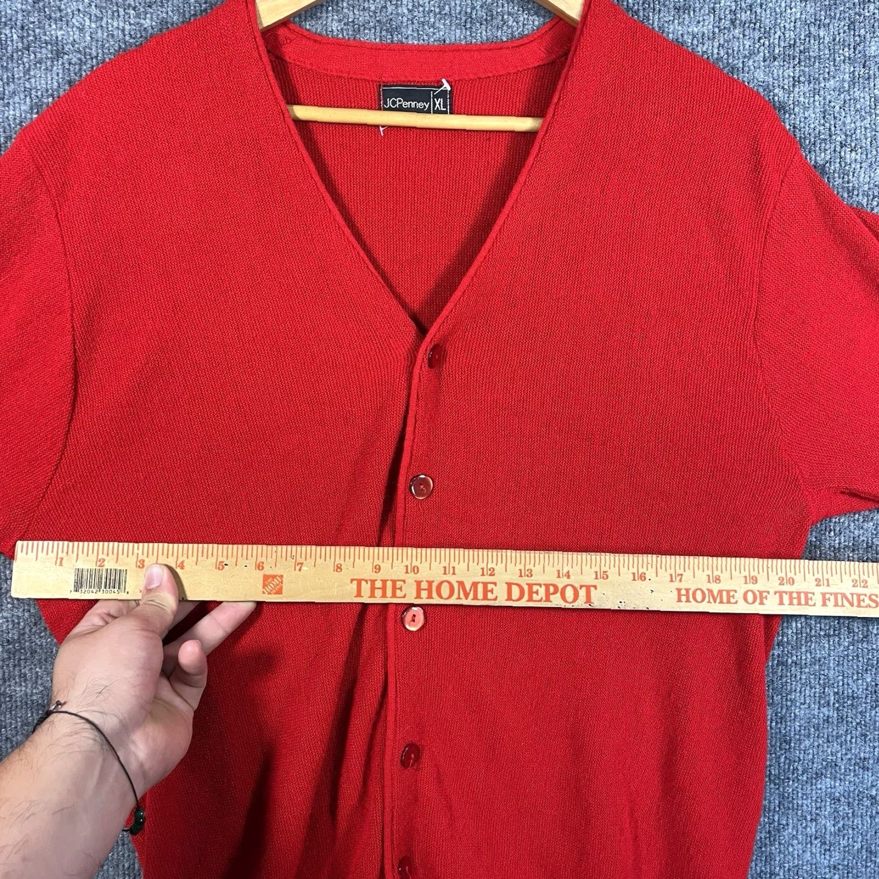 JCPenney VINTAGE JC PENNEY Cardigan Red 70s 80s XL Adult Union ILGWU USA Shirt Size US XL / EU 56 / 4 - 3 Thumbnail