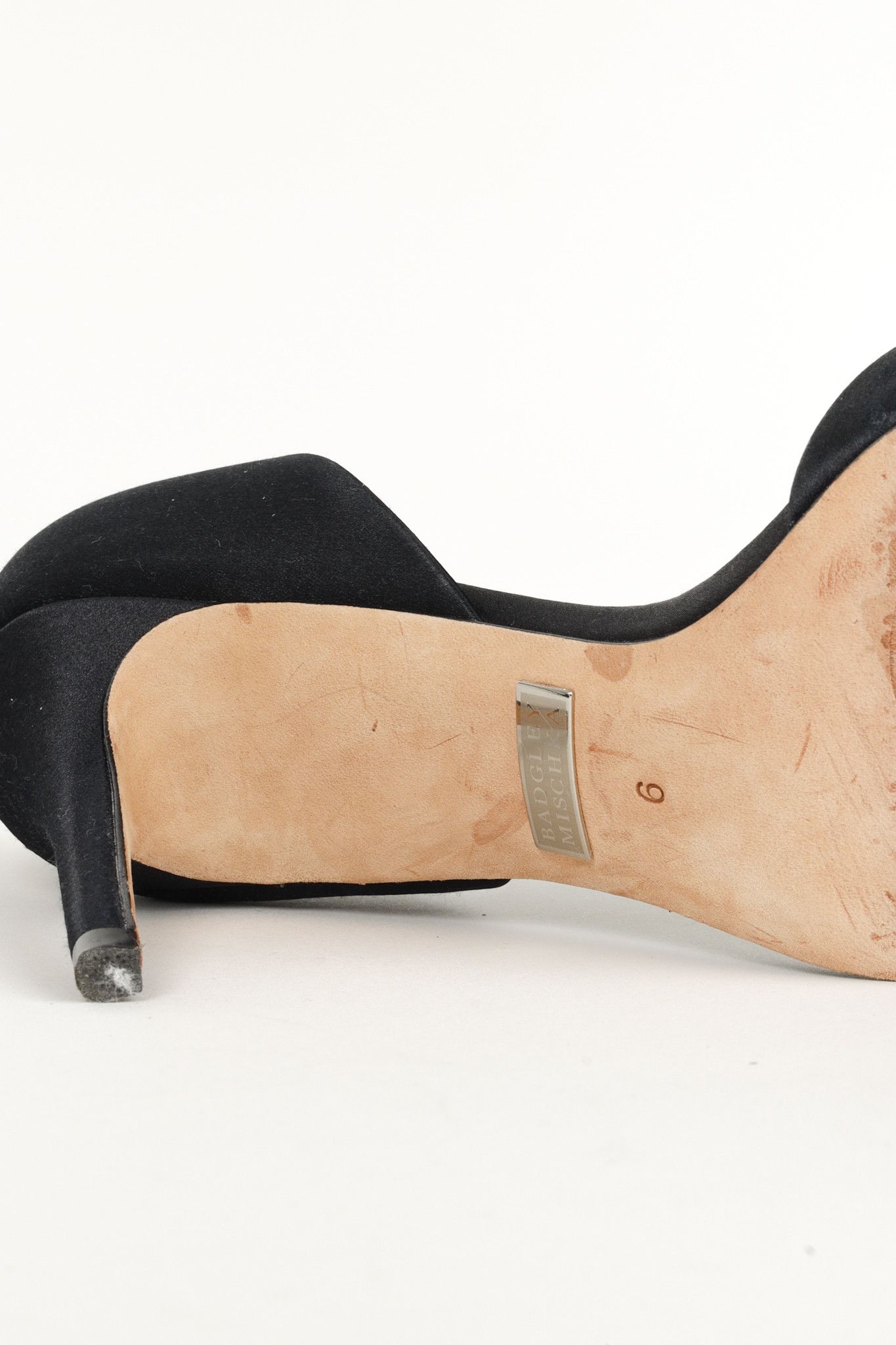 Badgley Mischka Badgley Mischka Black Garden Appliqué Satin Sandal Size US 6 / IT 36 - 5 Thumbnail