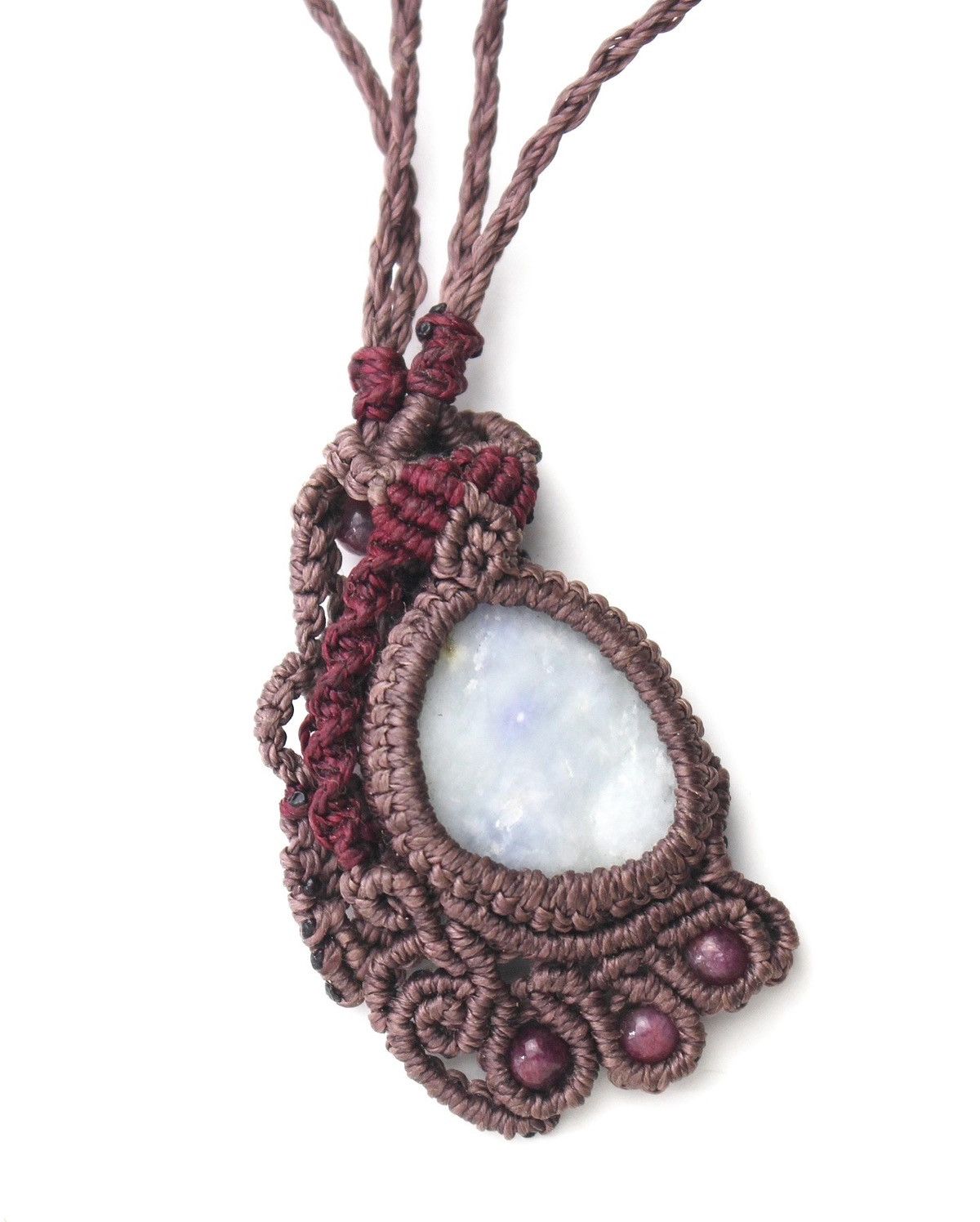Japanese Brand × Vintage 2000S JAPANESE HANDMADE MILKY QUARTZ MACRAME NECKLACE Size ONE SIZE - 3 Thumbnail