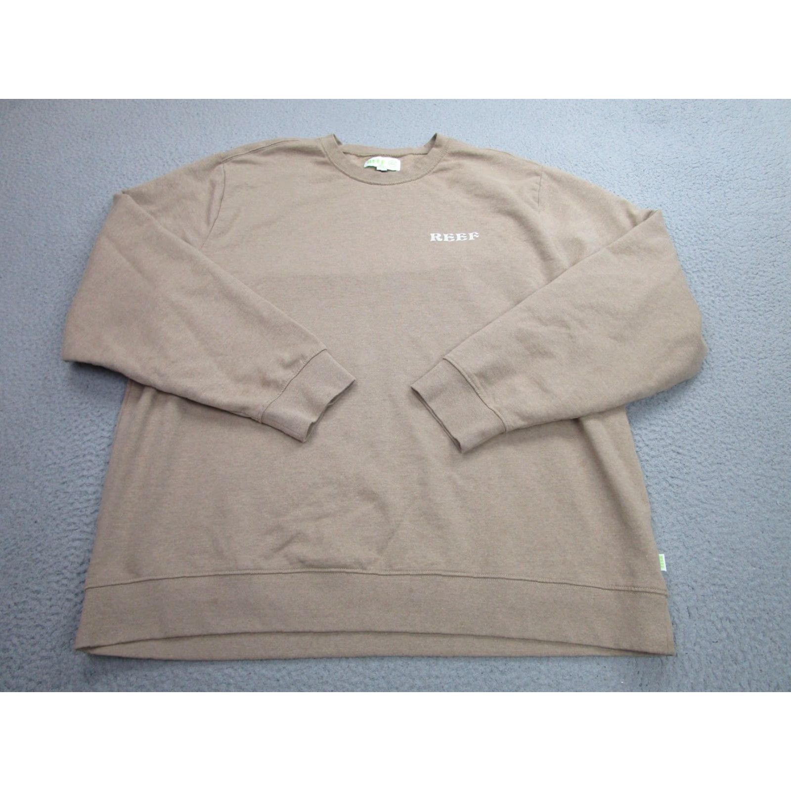 REEF Reef Sweatshirt Mens 2XL Brown Crewneck Pullover Salt Sand Palm Eco Cotton Blend Graphic Print Size US XXL / EU 58 / 5 - 2 Thumbnail