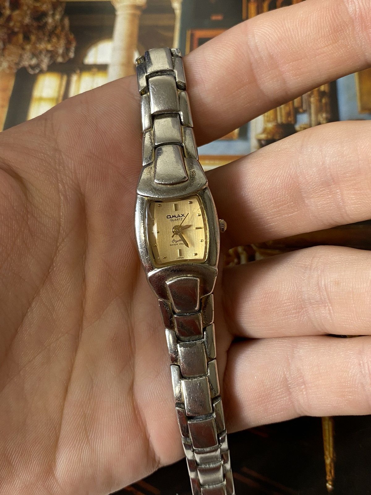 Jewelry Vintage Omax Quartz Watch, Gold Dial Size ONE SIZE - 14 Thumbnail
