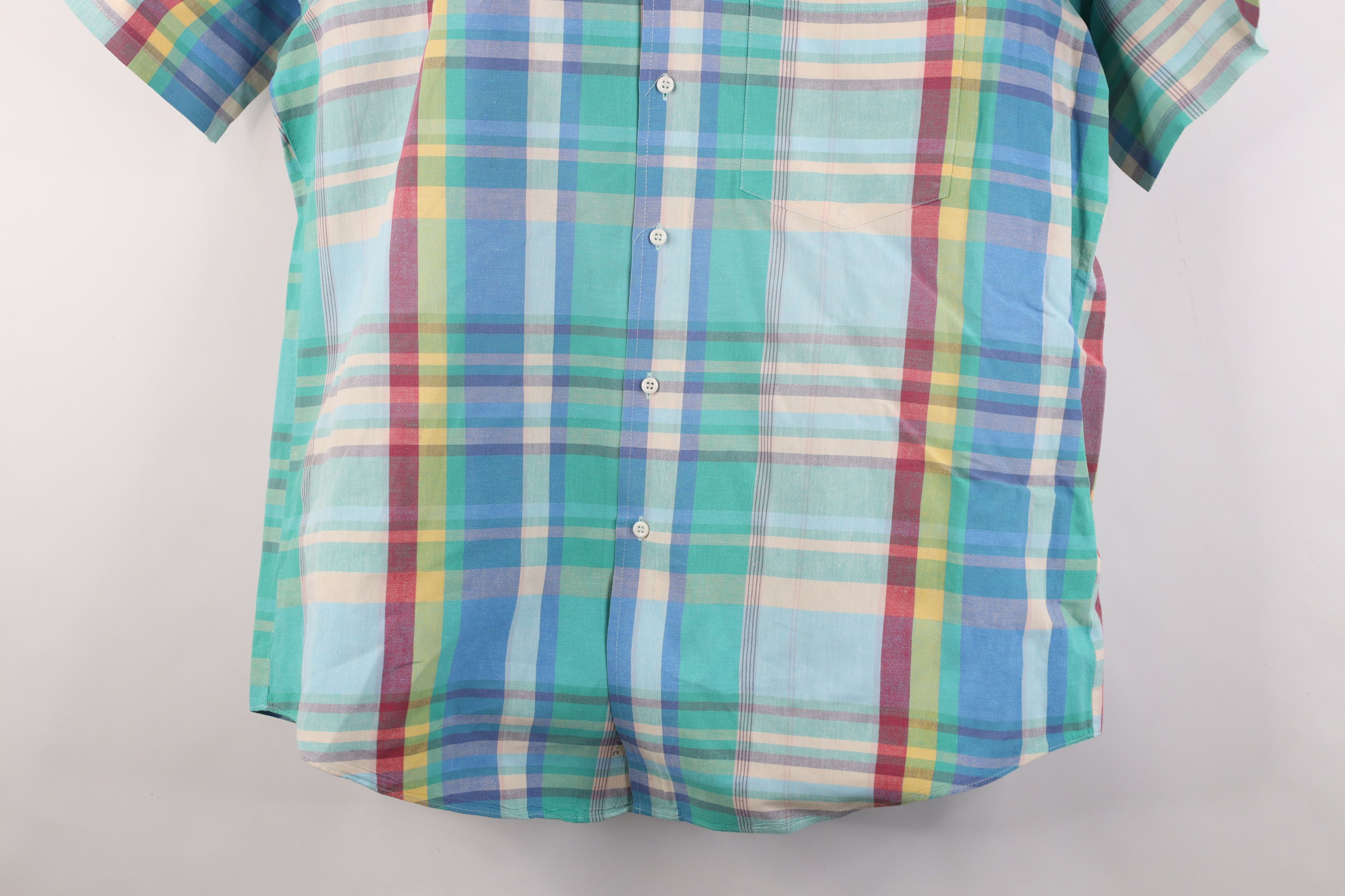 Vintage Vintage 90s Streetwear Rainbow Madras Button Down Shirt Size US L / EU 52-54 / 3 - 3 Thumbnail