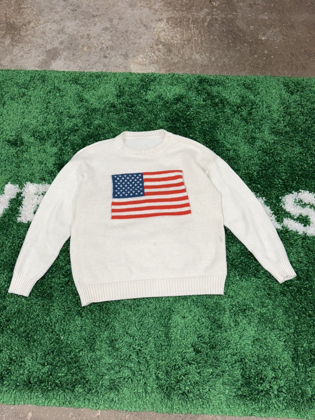 Vintage Vintage USA Flag America Knit Sweater XL 90s 80s Size US XL / EU 56 / 4 - 1 Thumbnail