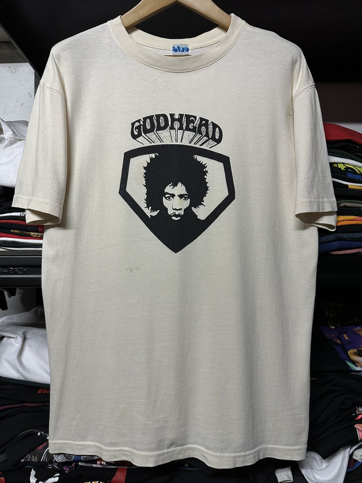 Jimi Hendrix × Vintage Rare Vintage Blue Jimi Hendrix Godhead Tee Size US L / EU 52-54 / 3 - 1 Thumbnail