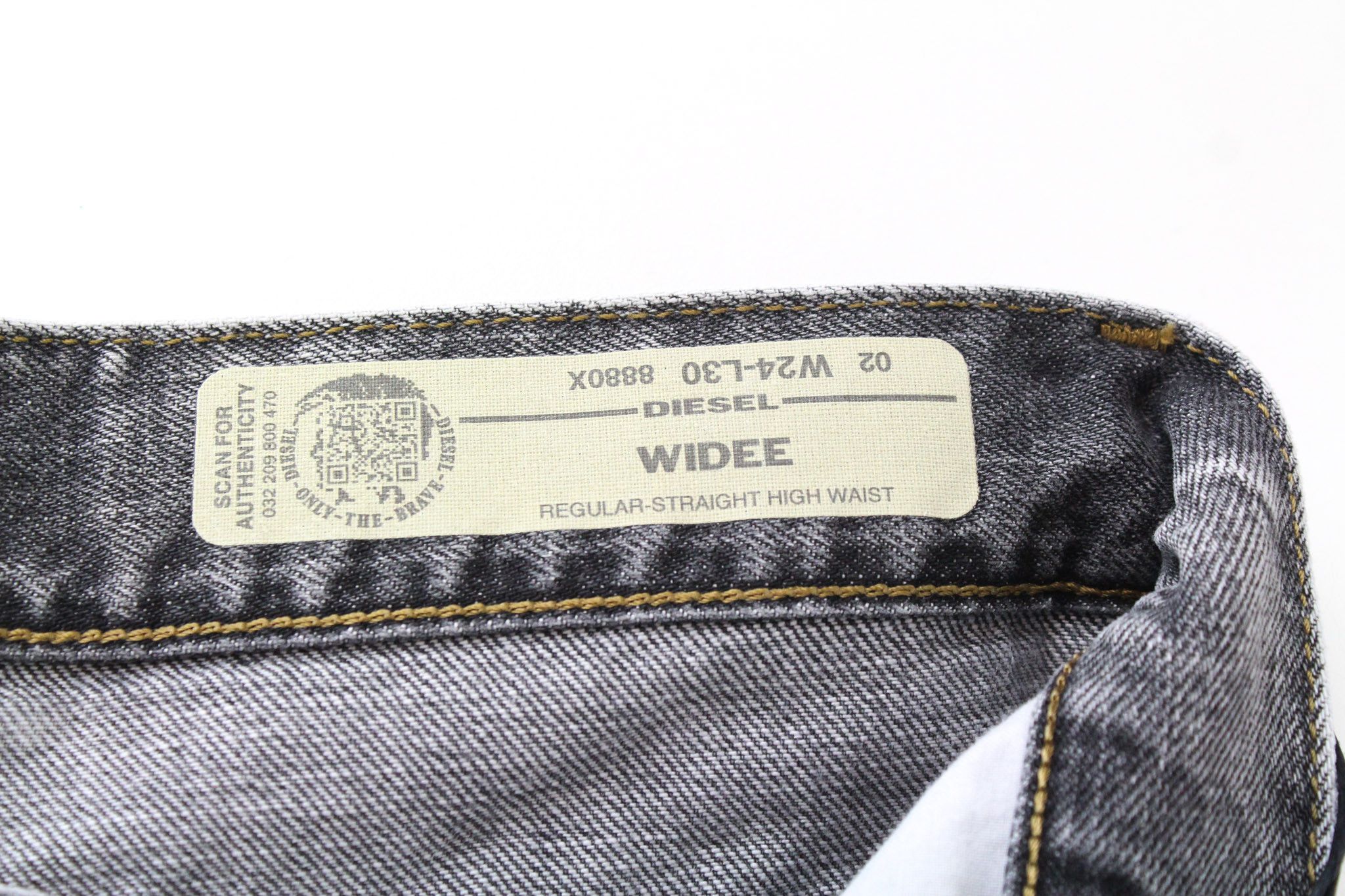 Diesel WIDEE 8880X W24/L30 Grey Cotton Straight Jeans 69498 Size 24" / US 00 / IT 34 - 5 Thumbnail