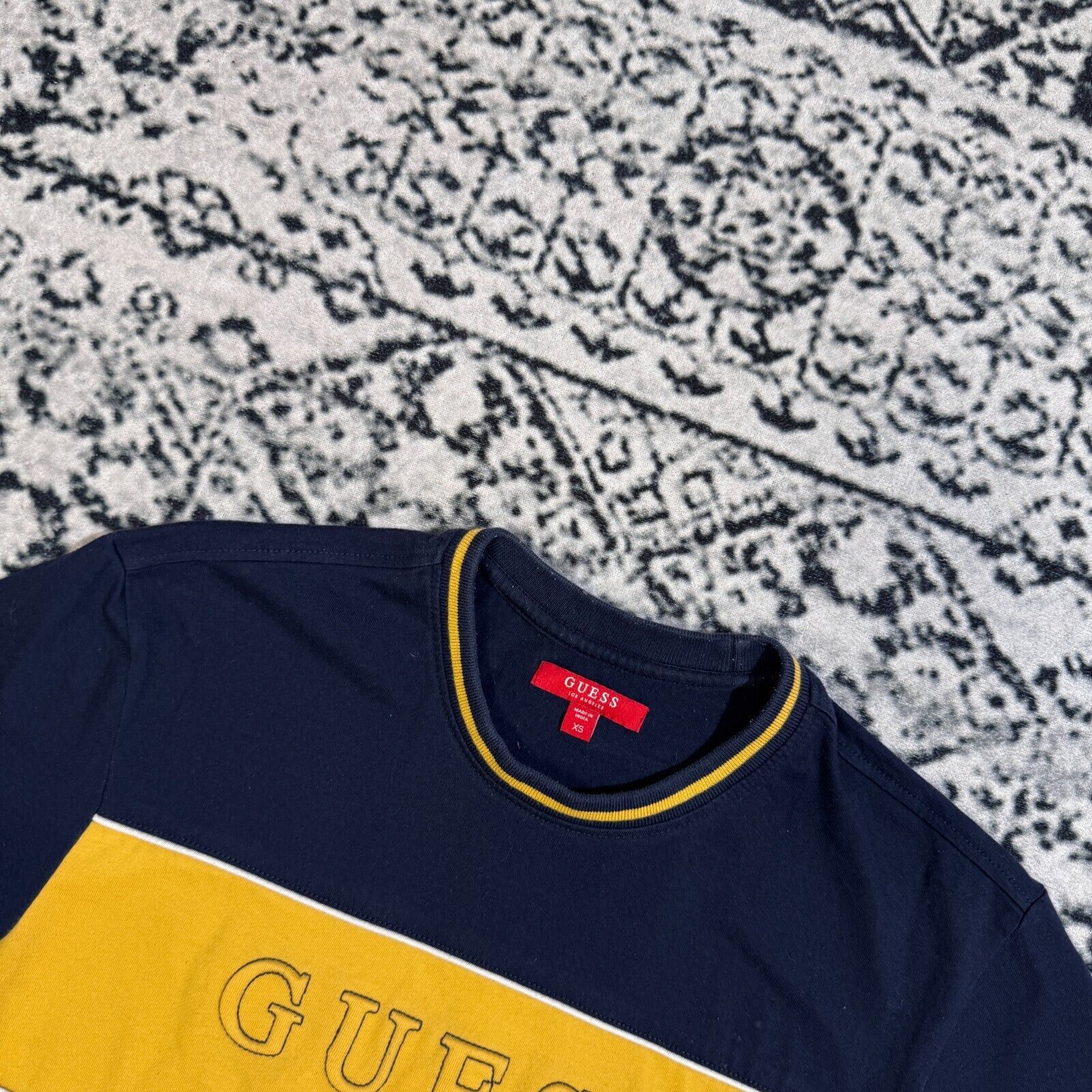 Guess × Vintage Vintage GuessNavy Yellow Cotton T-Shirt Size XS Asap Rocky Size US XS / EU 42 / 0 - 6 Thumbnail