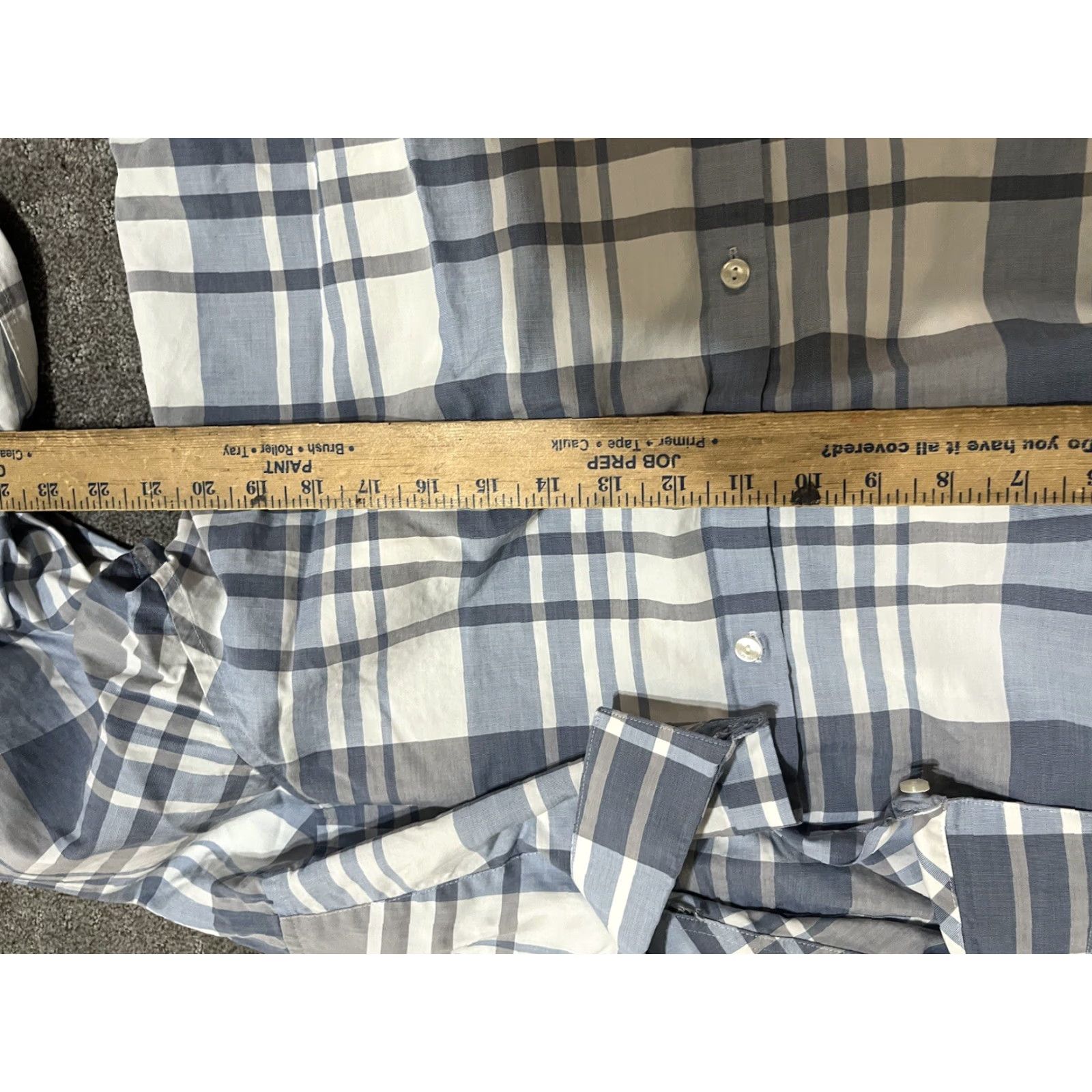 Kenneth Cole Kenneth Cole Reaction Shirt Mens 15.5 Slim Blue Plaid Long Sleeve Button Up Shirt Size US M / EU 48-50 / 2 - 6 Thumbnail