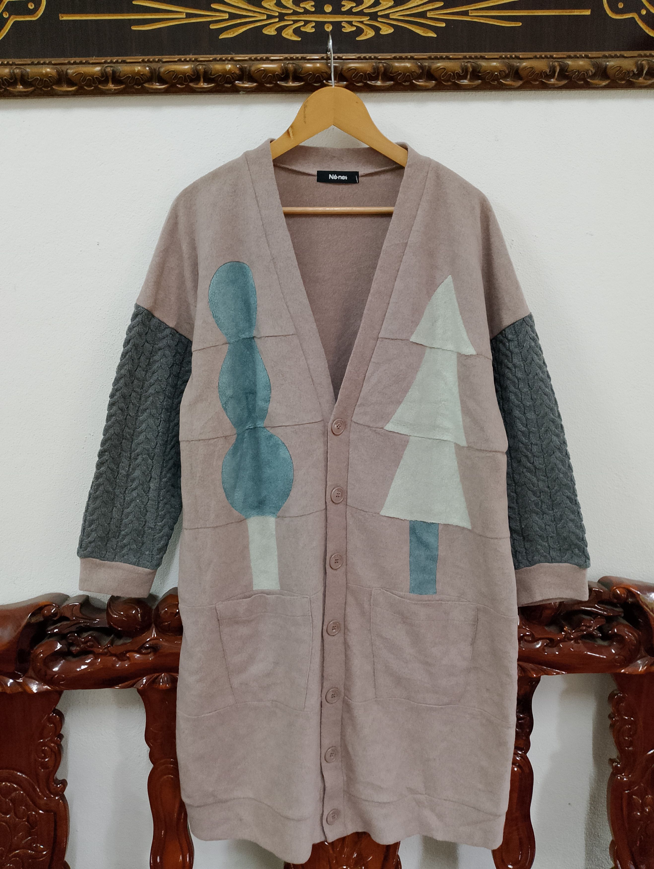 Ne-Net Vintage Y2K Issey Miyake Ne-net Japan Forest Patchwork Knit Size US L / EU 52-54 / 3 - 1 Thumbnail