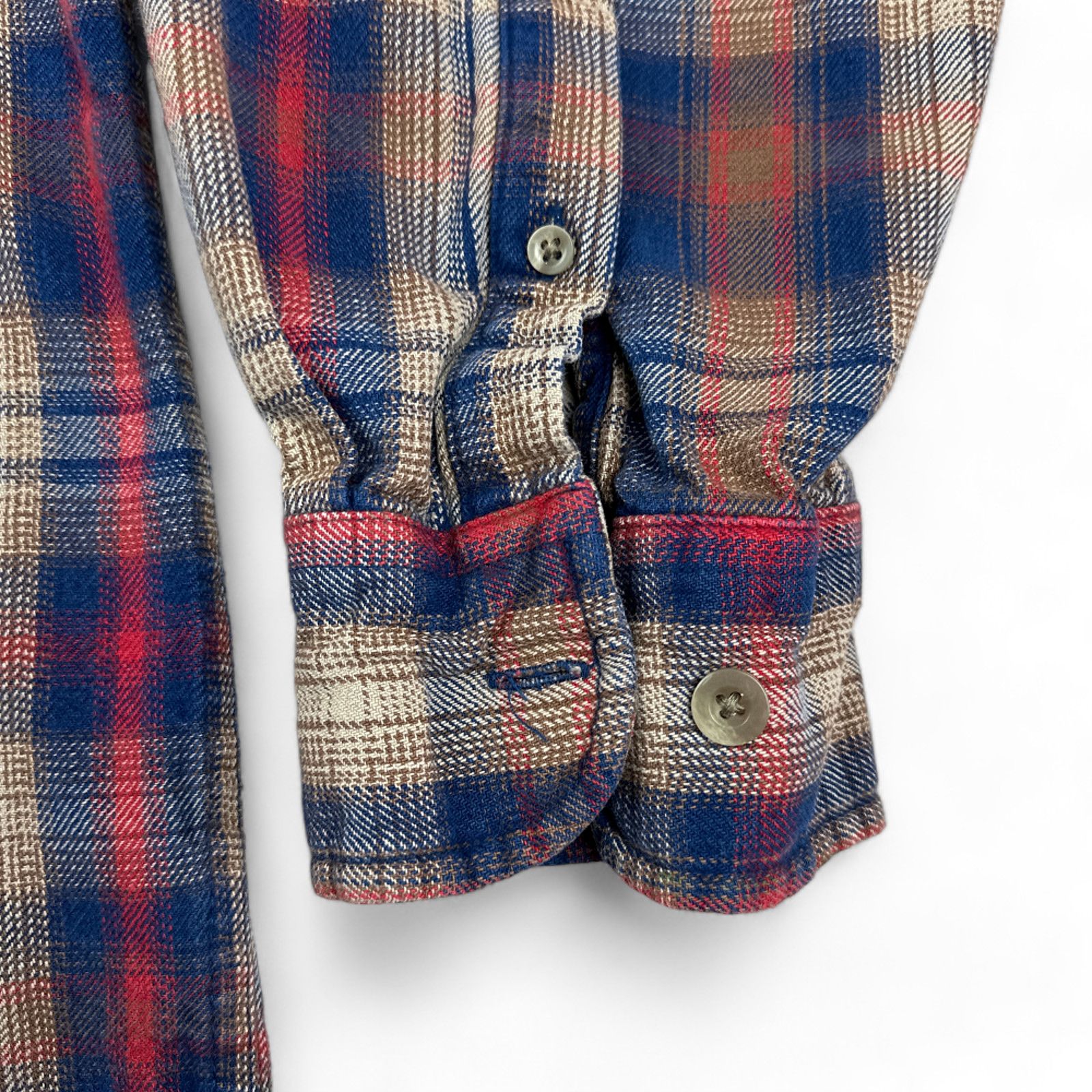 Cabelas Cabelas Shirt Brown Red Blue Plaid Heavyweight Button Up Size US XL / EU 56 / 4 - 4 Thumbnail