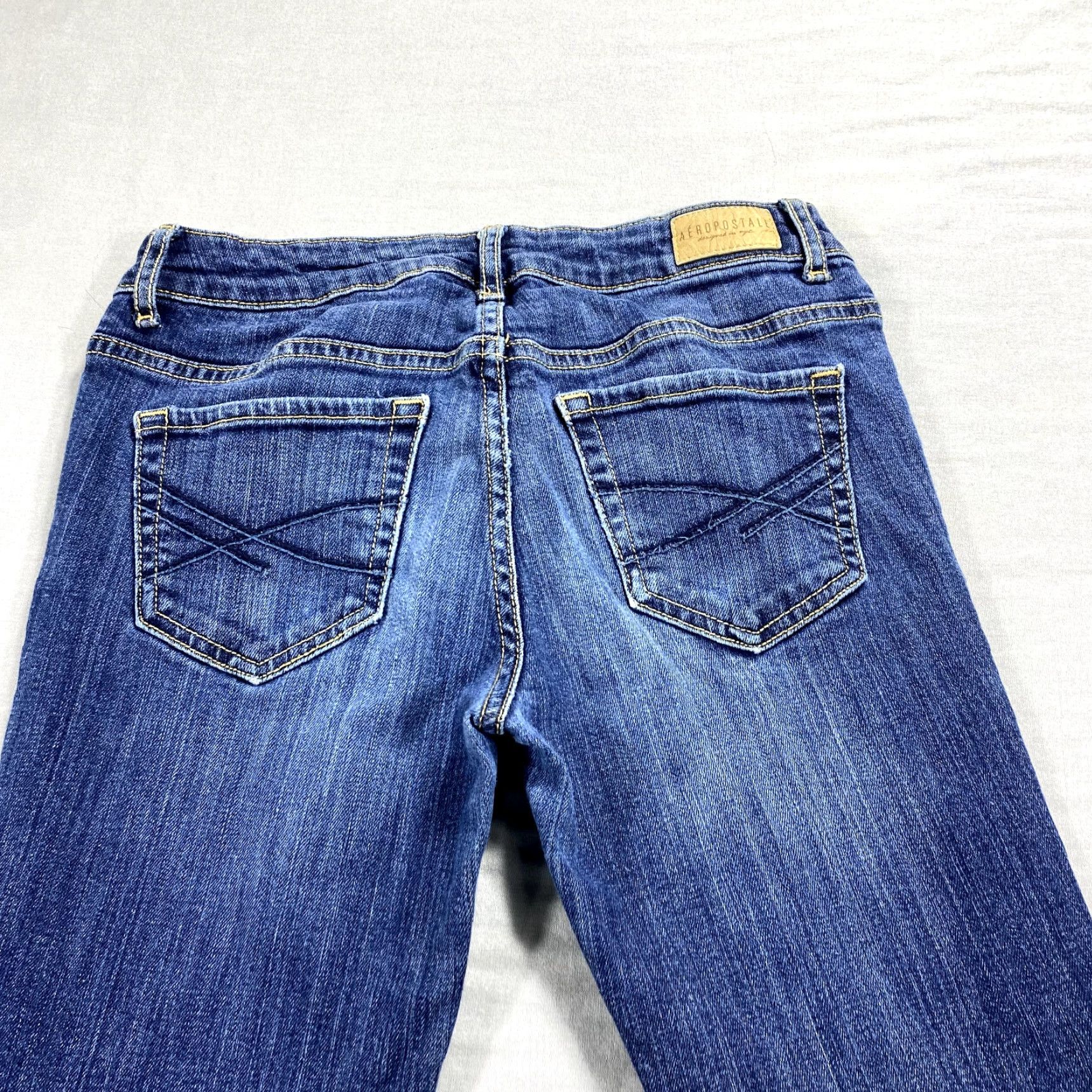 Vintage Aéropostale Jeans Womens 2 Blue Denim Skinny Low Rise Stretch 26x29 Size 26" / US 2 / IT 38 - 4 Thumbnail