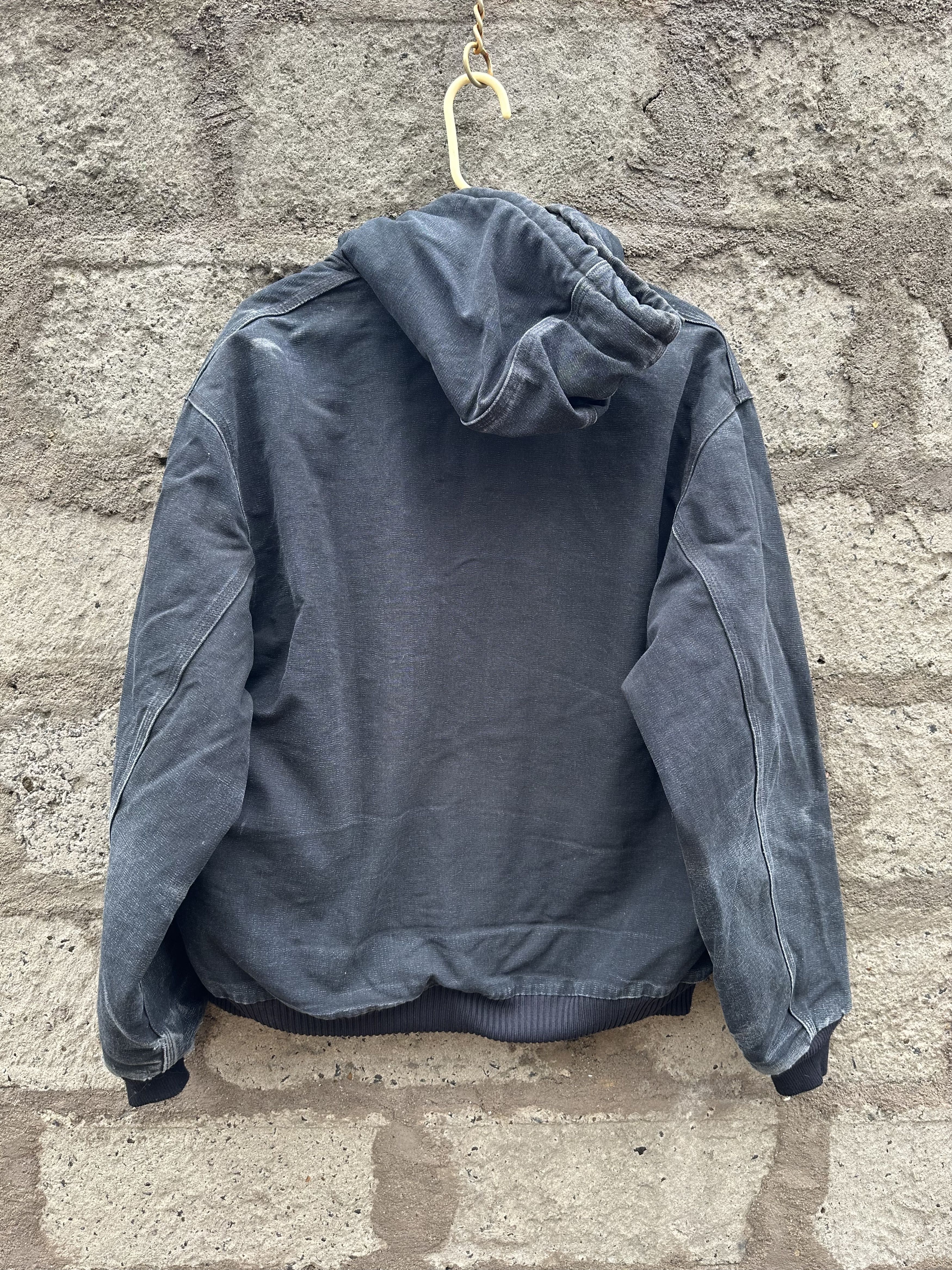 Carhartt × Vintage Vintage 90s Carhartt J140 Faded Black Hooded Work Jacket Size US L / EU 52-54 / 3 - 7 Thumbnail