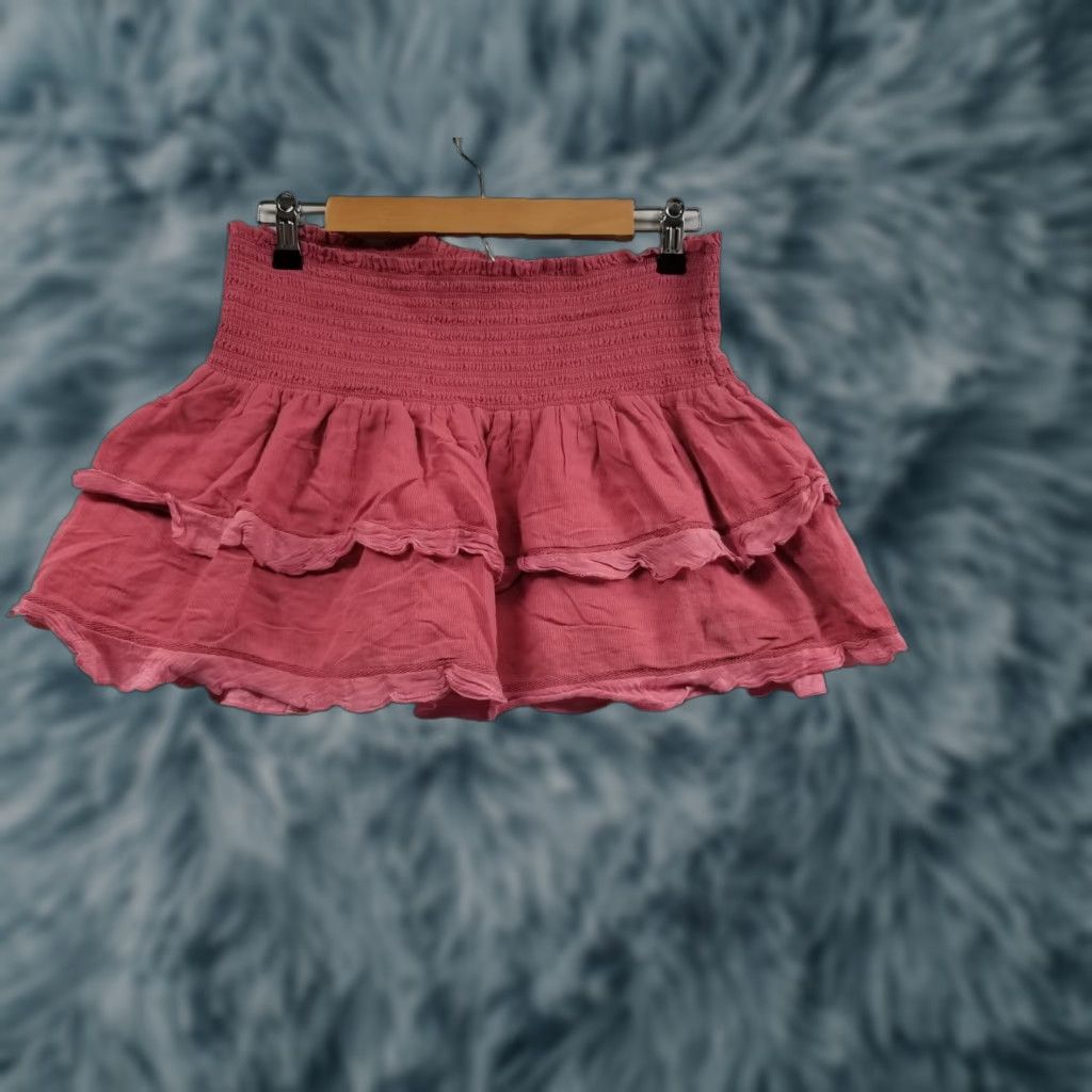 Isabel Marant Isabel Marant Etoile Skirt Mini Pink Cotton-Viscose Ruffle 40 US 10 Womens Size 32" / US 10 / IT 46 - 1 Thumbnail