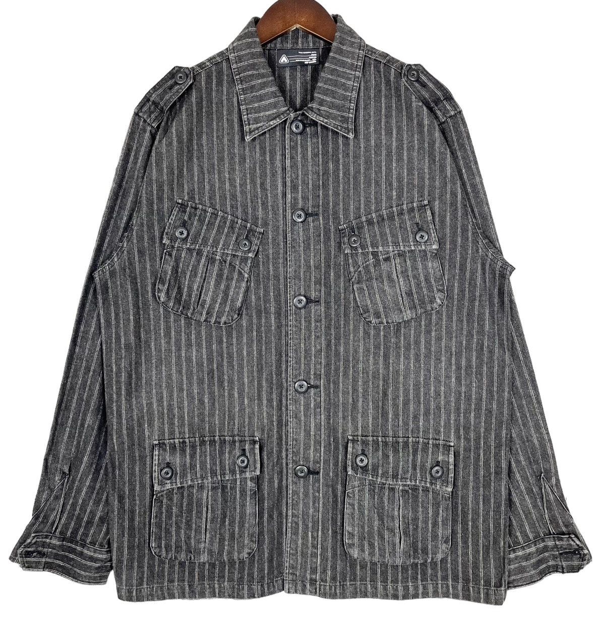 image of Airwalk x Skategang Air Walk Denim Stripes Light Jacket in Black, Men's (Size XL)