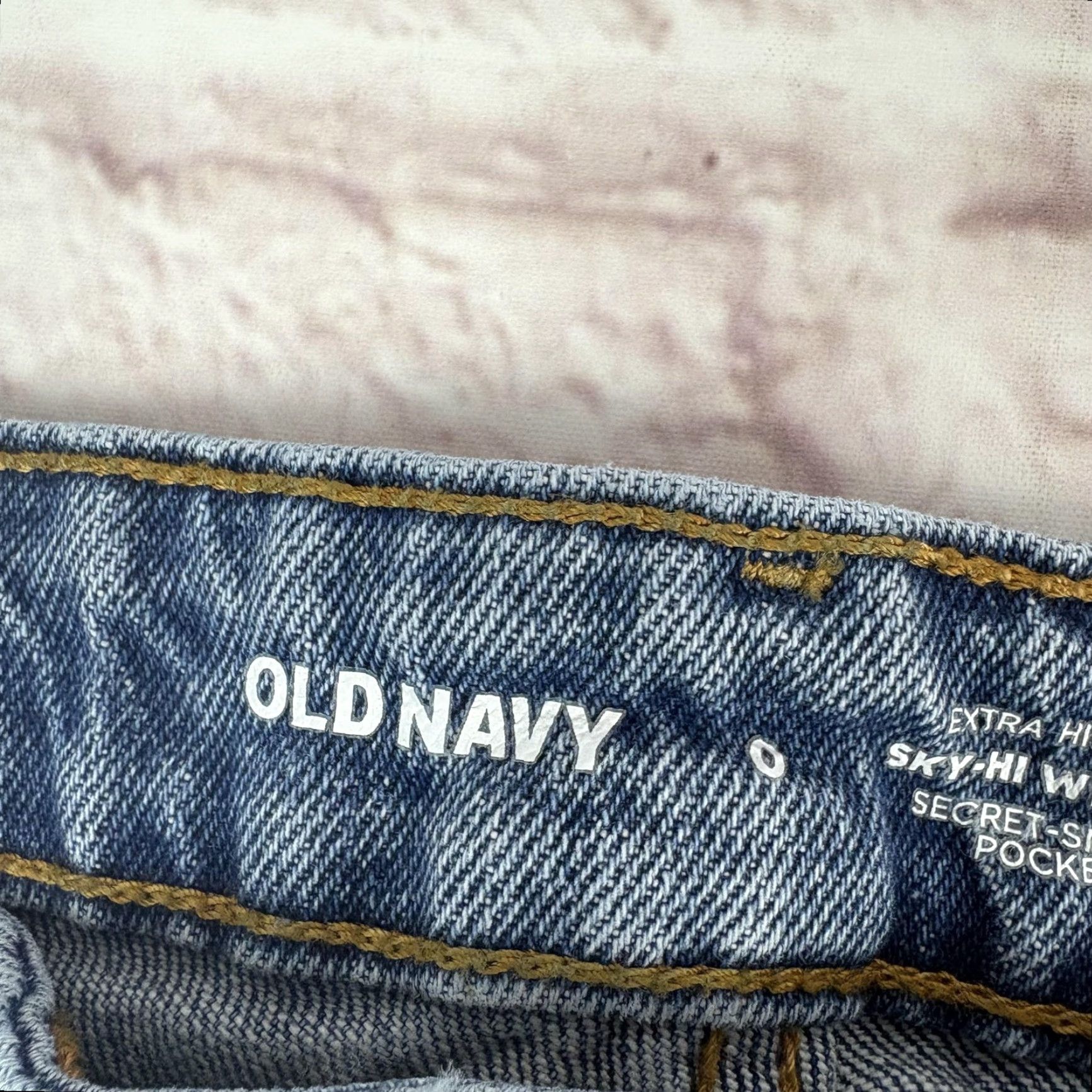 Old Navy VINTAGE Old Navy Sky Hi Wide Leg Jeans Womens 0 Blue High Rise Distressed 25x29 Size 25" / US 0 / IT 36 - 6 Thumbnail