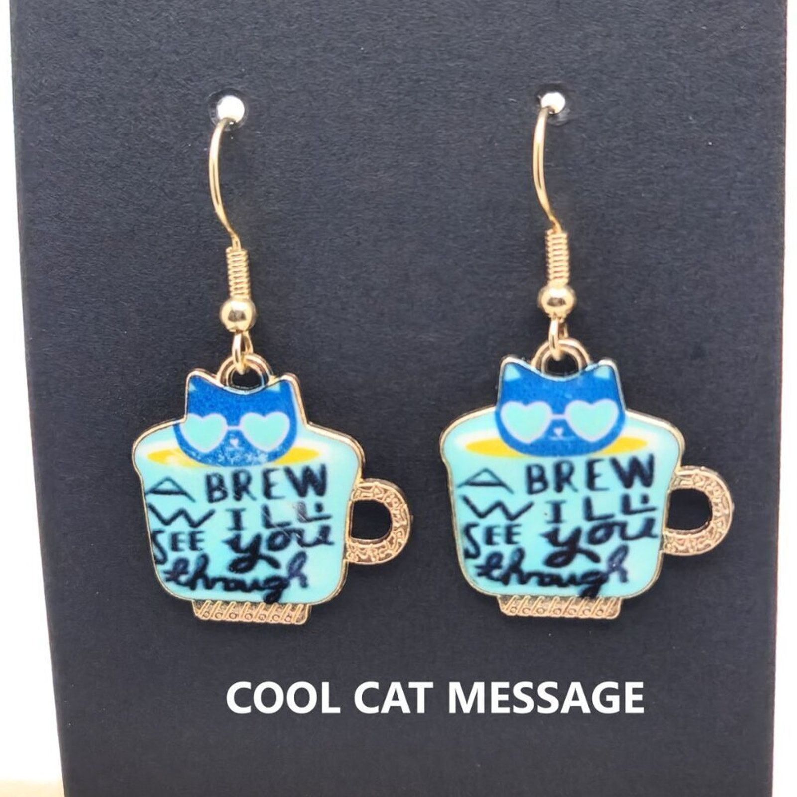 Other Calico Cat Teacup Earrings – Handmade & Customizable Size ONE SIZE - 7 Thumbnail