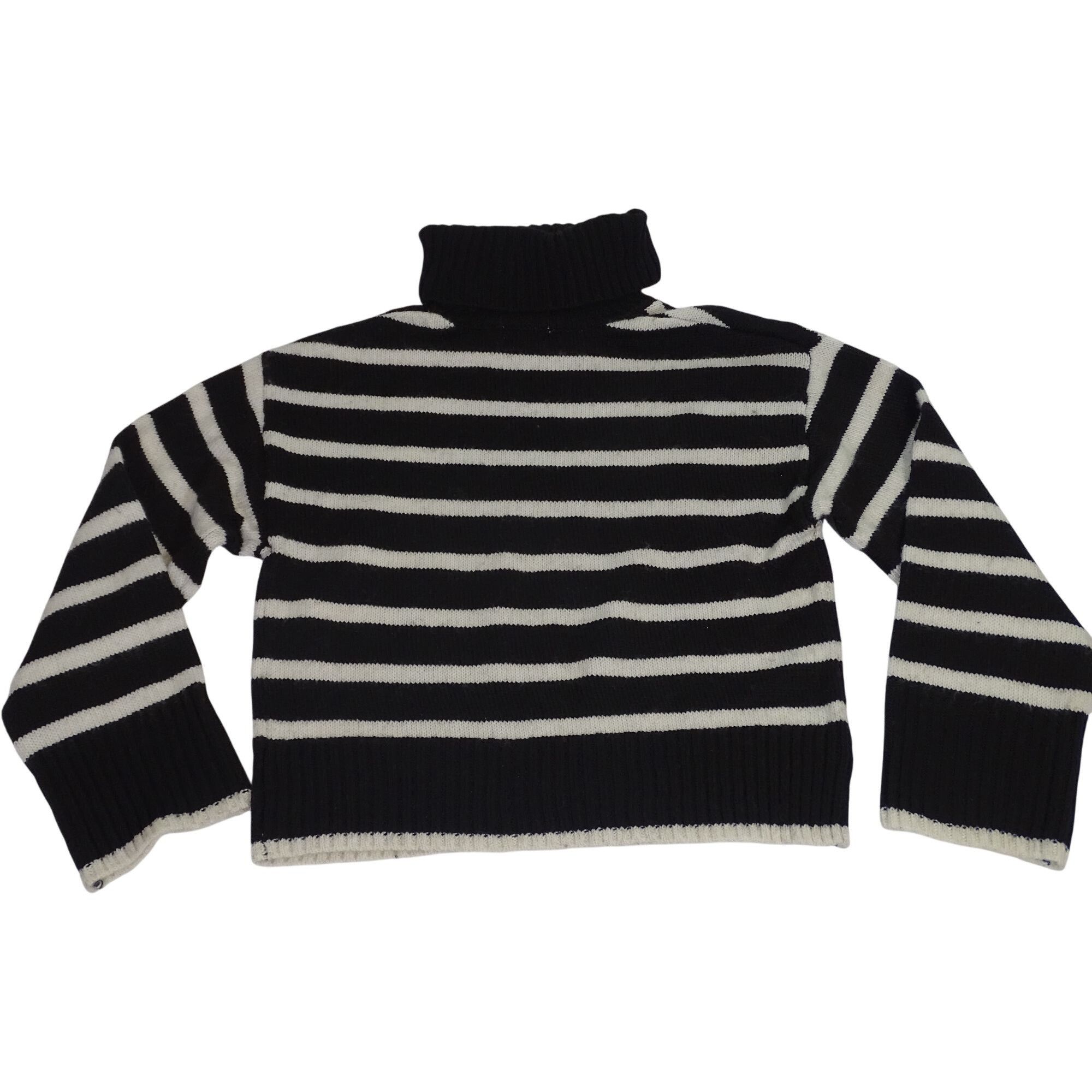 Z Supply Z Supply Josephine Stripe Sweater Black Turtleneck Small Size S / US 4 / IT 40 - 4 Thumbnail
