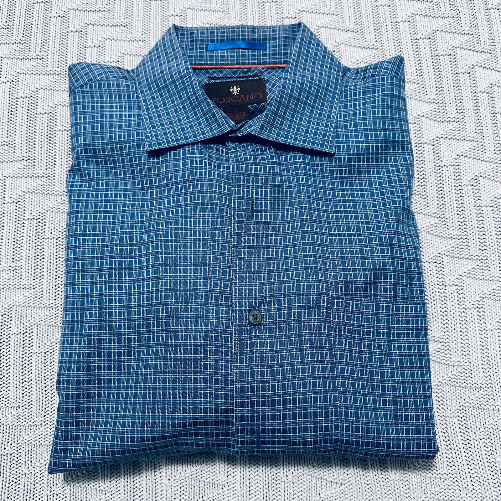Toscano Toscano blue plaid button down Size US L / EU 52-54 / 3 - 1 Thumbnail