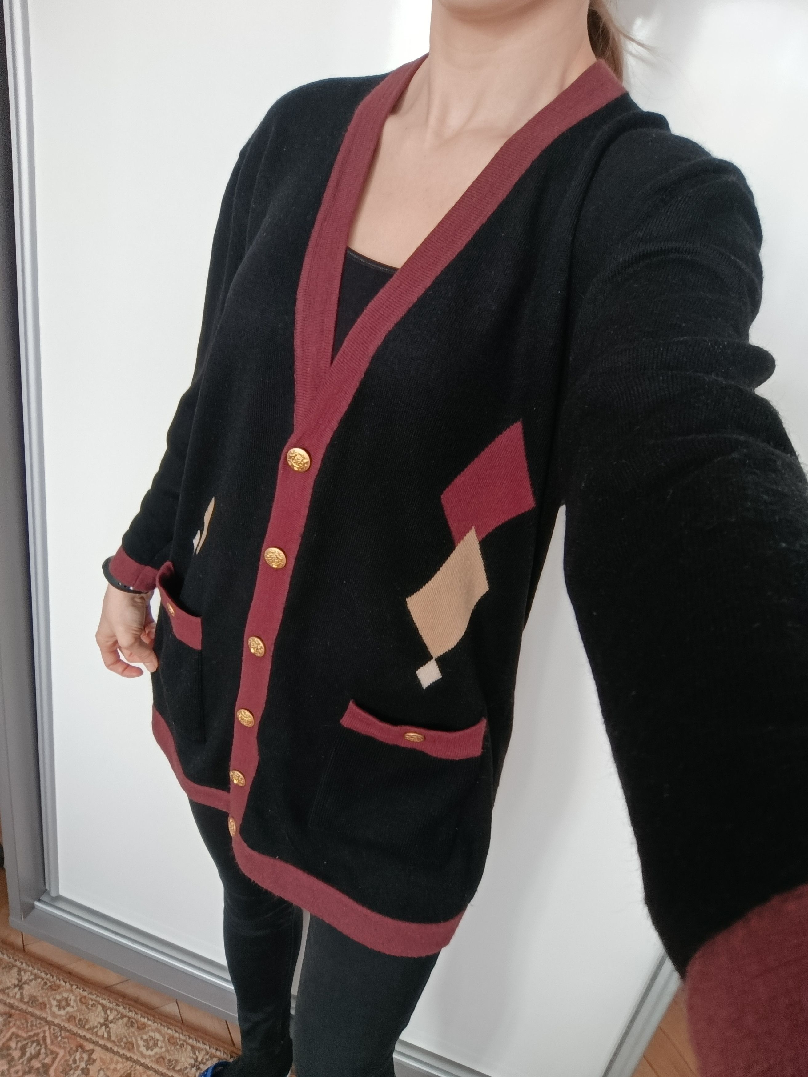 Other Long black cardigan vintage Emreco wool Size XL / US 12-14 / IT 48-50 - 1 Thumbnail