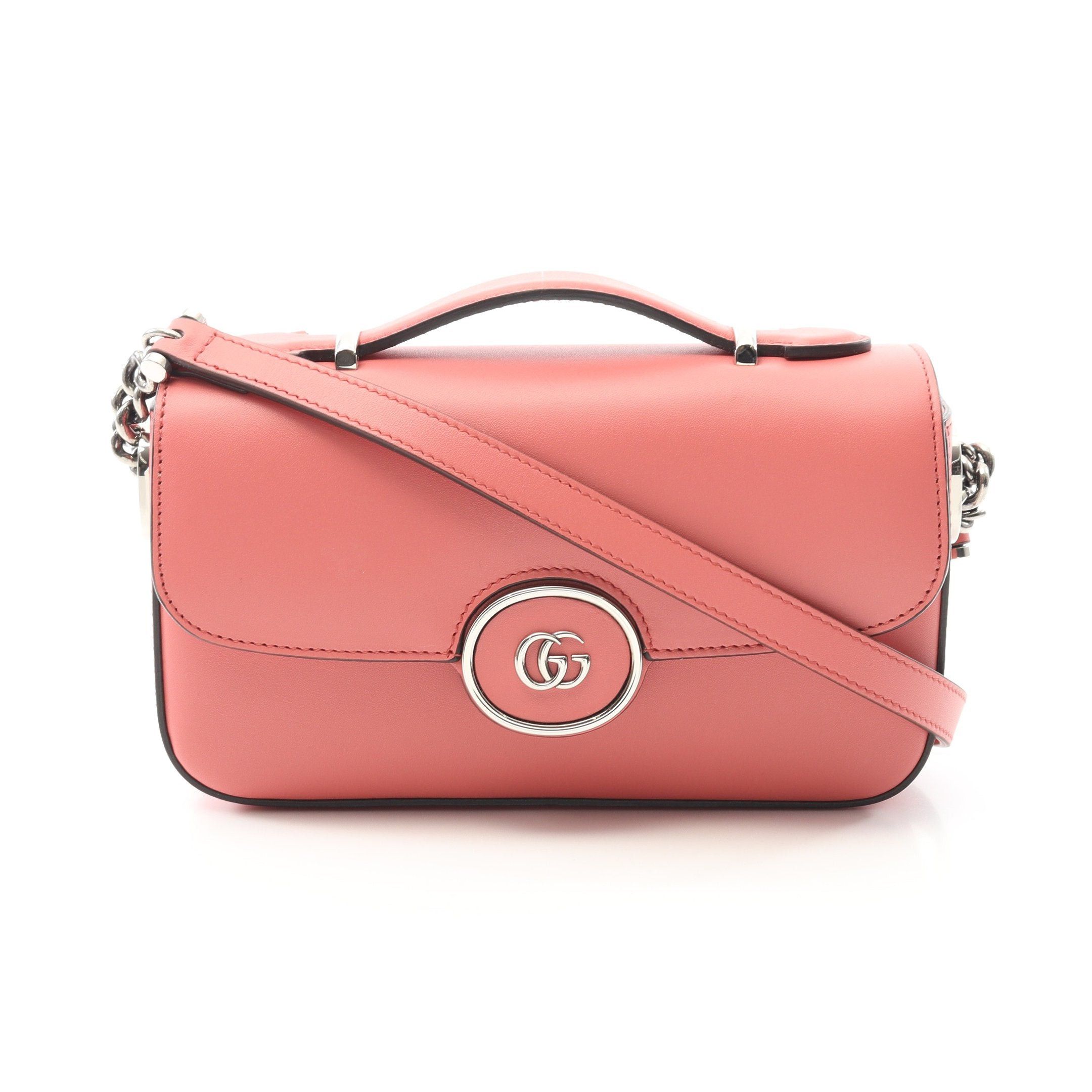 Gucci Gucci Double G Shoulder Bag Leather Pink Size ONE SIZE - 1 Thumbnail