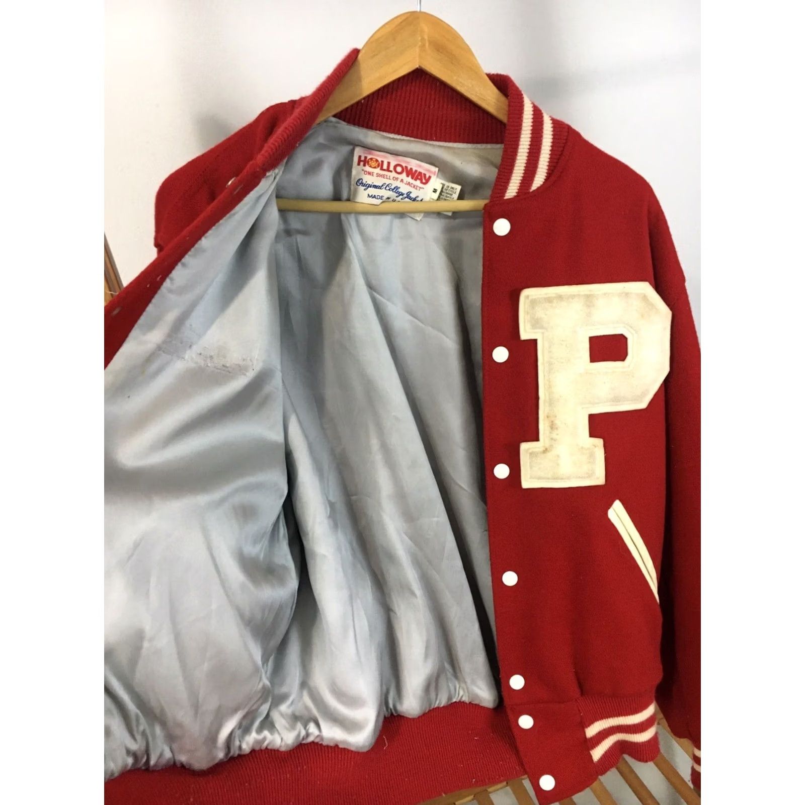 Holloway VINTAGE Holloway Walter Hines Page High School Varsity Jacket M Red White Mens Size US M / EU 48-50 / 2 - 5 Thumbnail