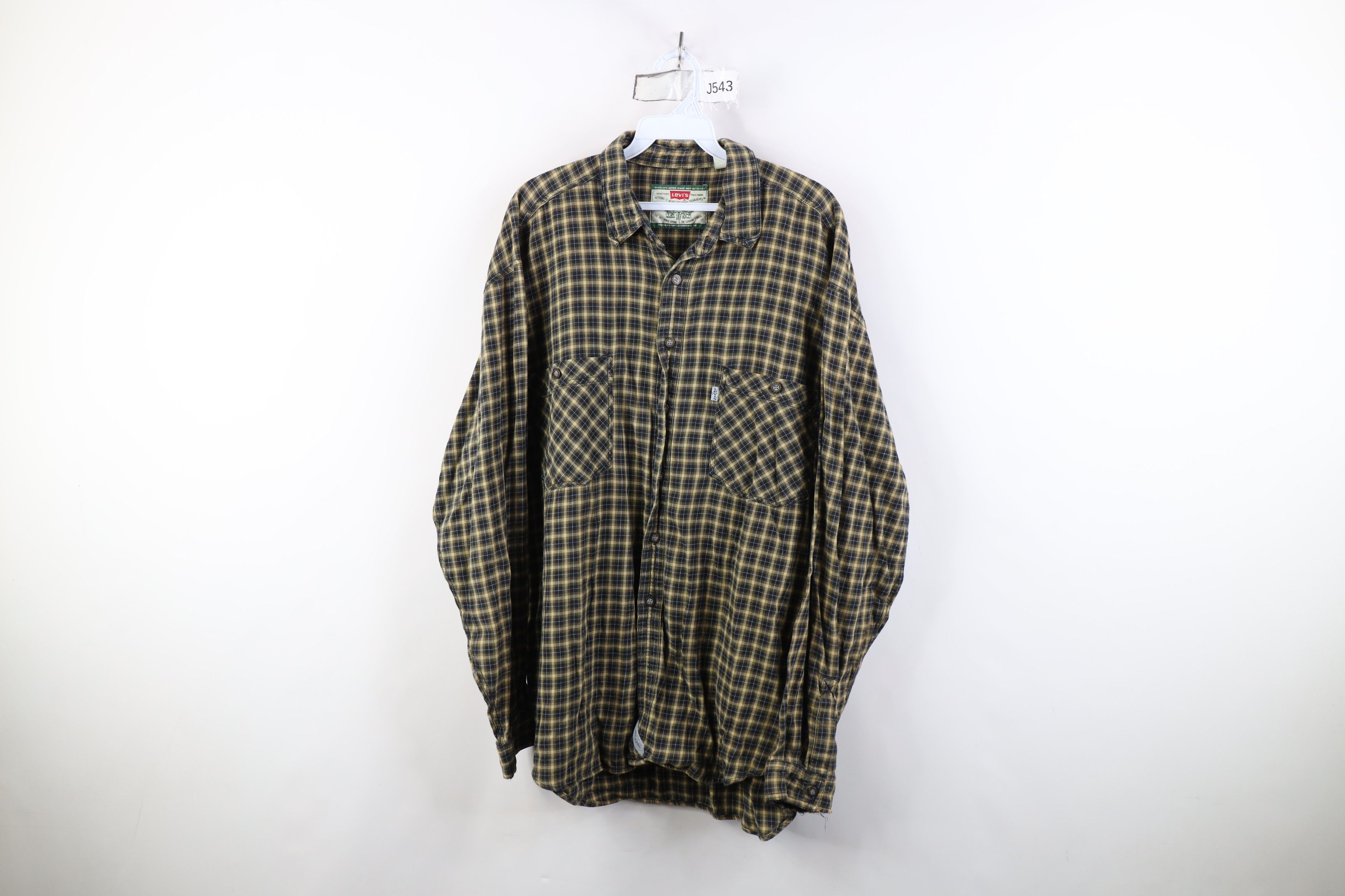 Levi's Vintage 90s Levis Baggy Flannel Collared Button Shirt Plaid Size US XL / EU 56 / 4 - 1 Thumbnail