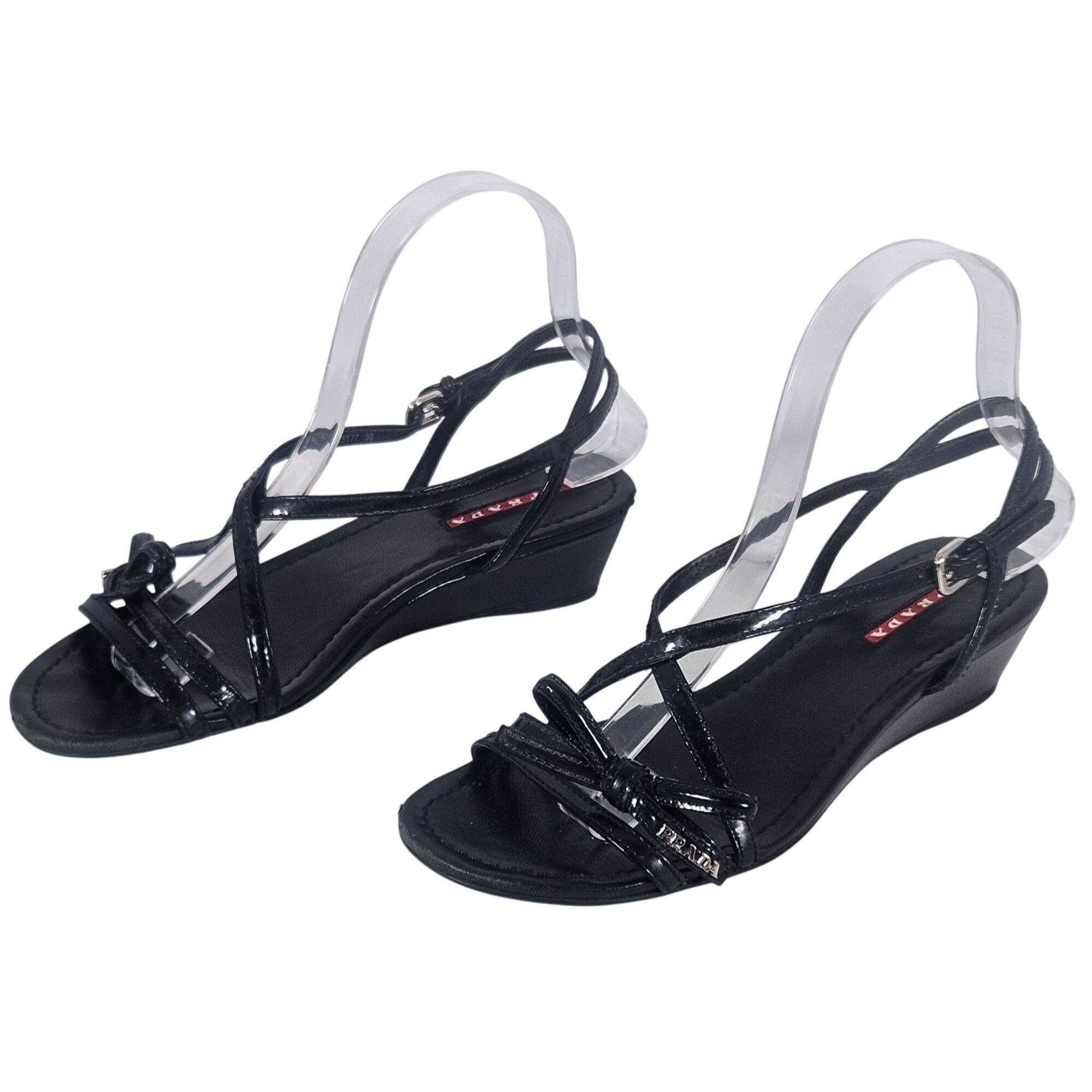 Prada Prada Sport Women Black Wedge Sandal 36 Strappy Gorpcore Min Size US 6 / IT 36 - 4 Thumbnail