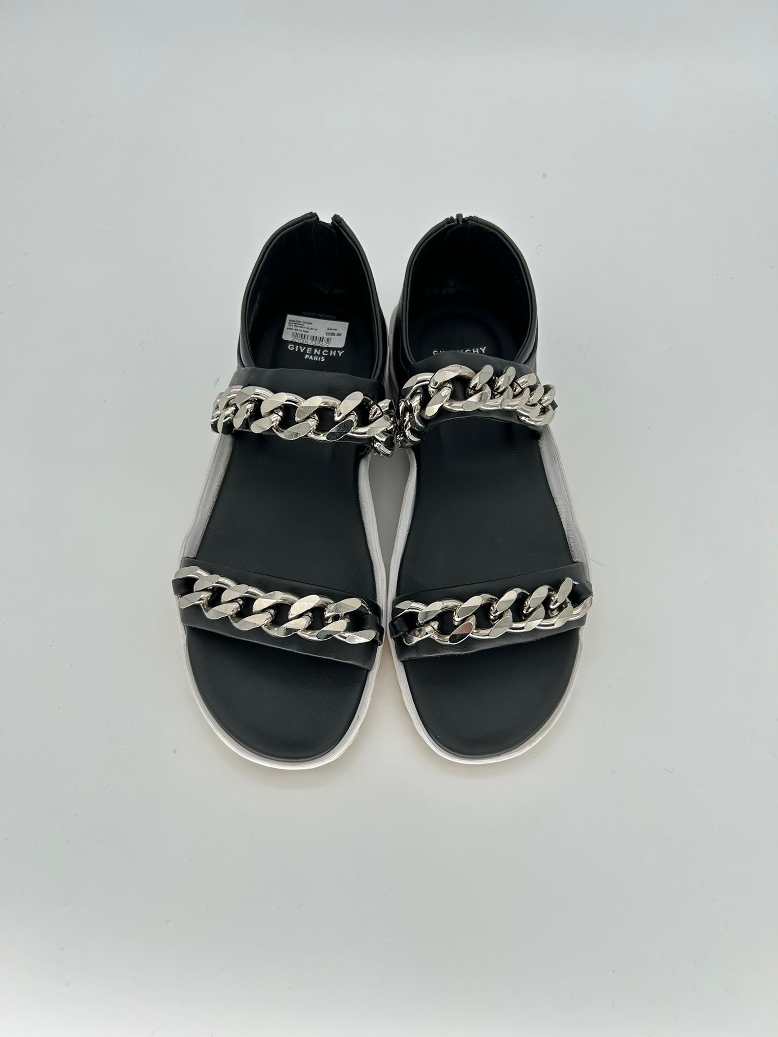 Givenchy Givenchy Black Leather Chain-Embellished Sandals Size US 9 / EU 42 - 3 Thumbnail