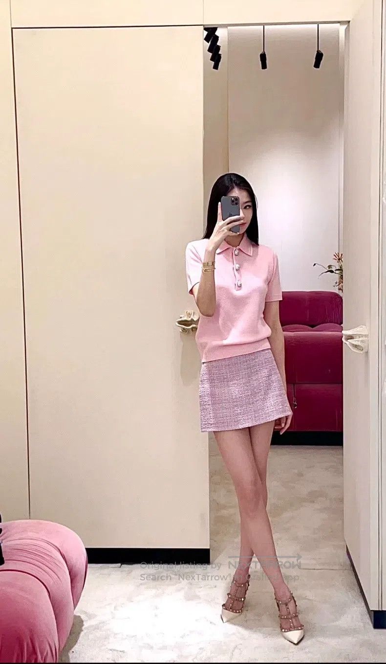 Valentino Valentino Pink purple tweed skirt Size S / US 4 / IT 40 - 9 Thumbnail