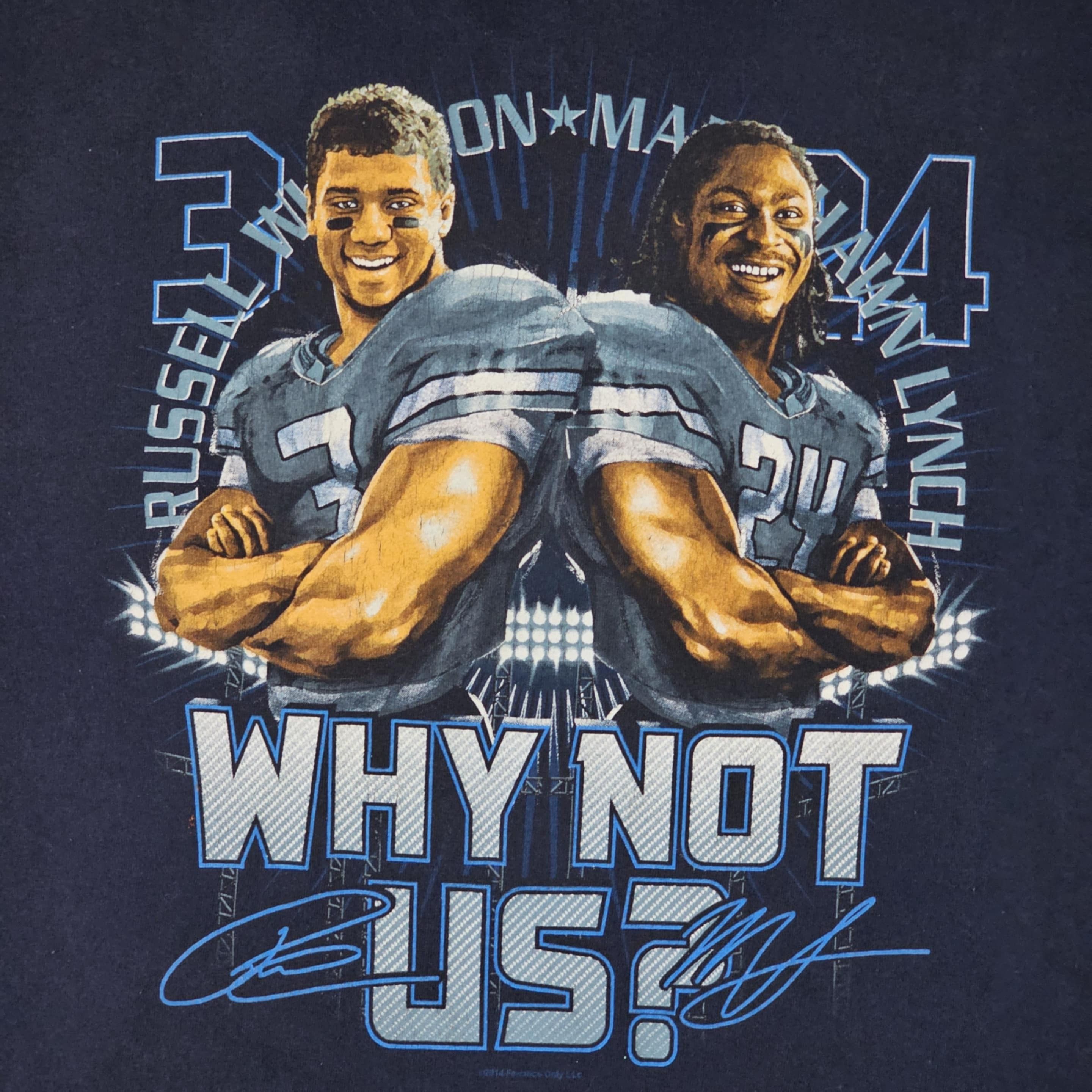 NFL Seattle Seahawks Marshawn Lynch Russell Wilson T-Shirt Size US XXL / EU 58 / 5 - 3 Thumbnail