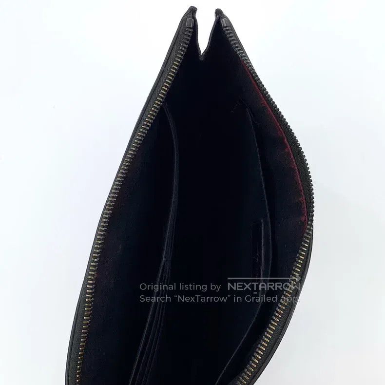 Saint Laurent Paris Saint Laurent Paris Black Leather Logo Zipper Closure Hand Size ONE SIZE - 6 Thumbnail