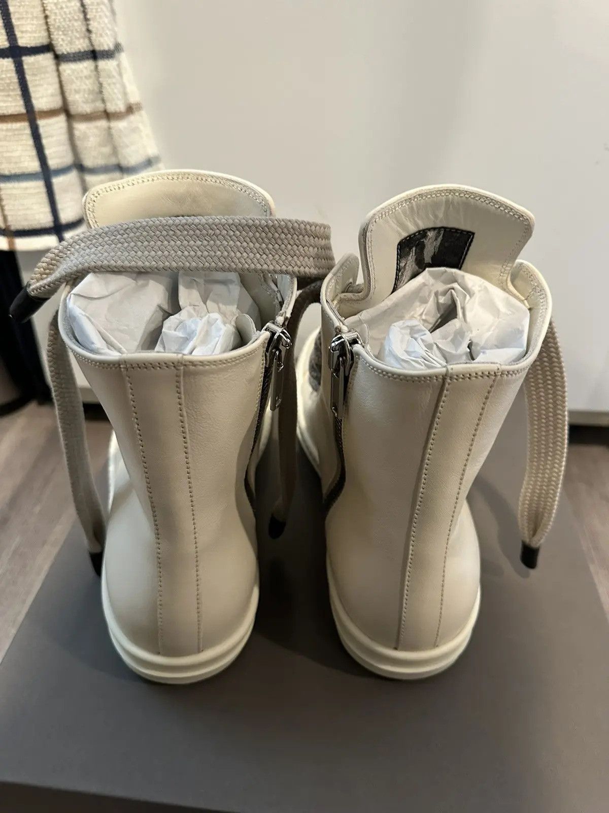 Rick Owens Rick owens leather jumbo lace Ramones High Milk Size 43 Size US 10 / EU 43 - 3 Thumbnail