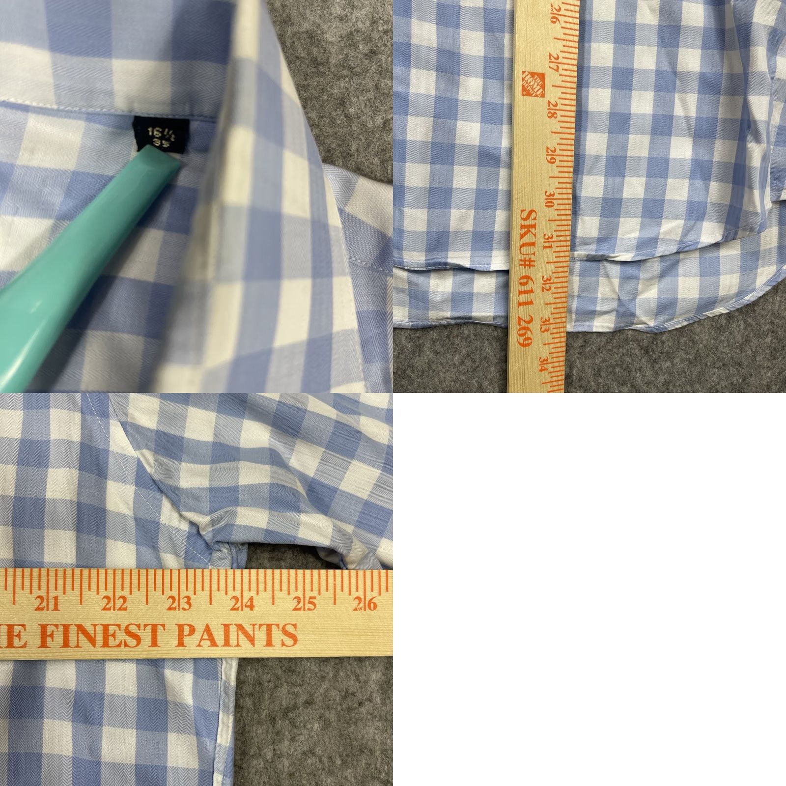 Vintage Gitman Bros Shirt Mens L Blue Button Up USA Made Gingham Check Regular Fit Long Sleeve Size US L / EU 52-54 / 3 - 8 Thumbnail