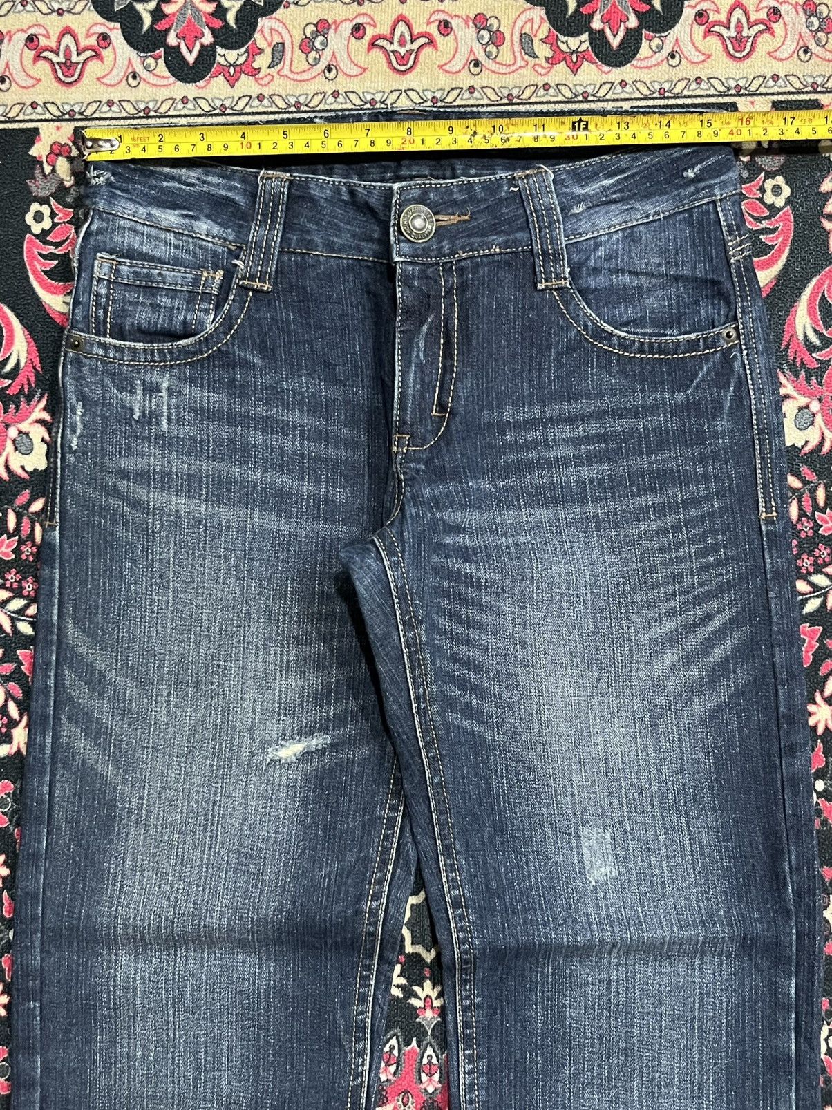 Japanese Brand Japanese Brand Dark Blue Whisker Straight Leg Jeans Size US 30 / EU 46 - 10 Thumbnail