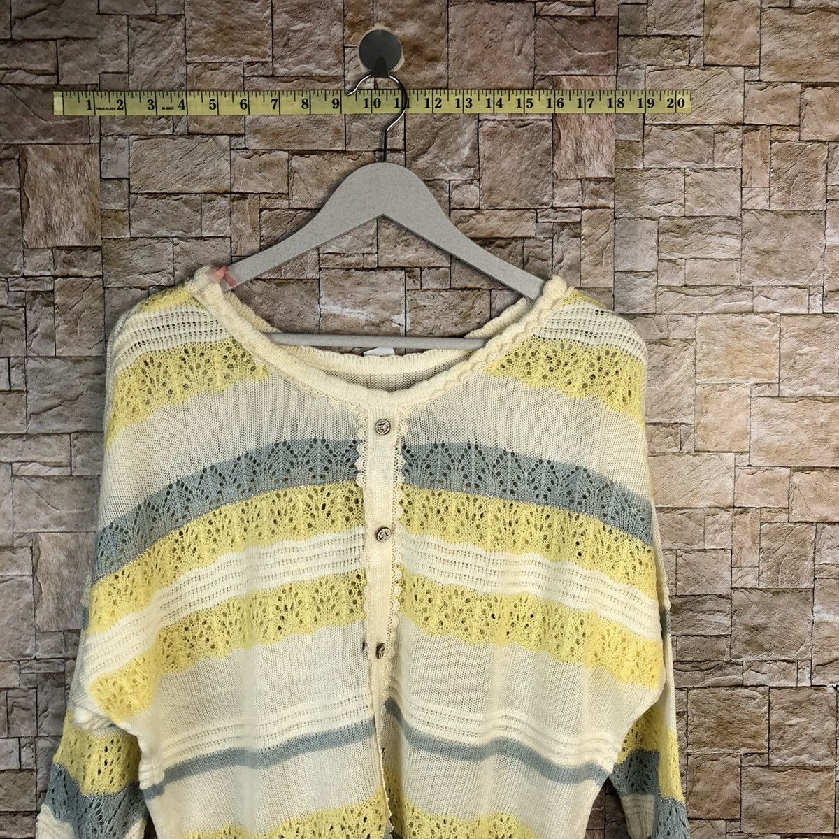 Japanese Brand × OVER THE STRiPES Japanese Brand Stripe White Knitwear #A1070 Size M / US 6-8 / IT 42-44 - 2 Thumbnail