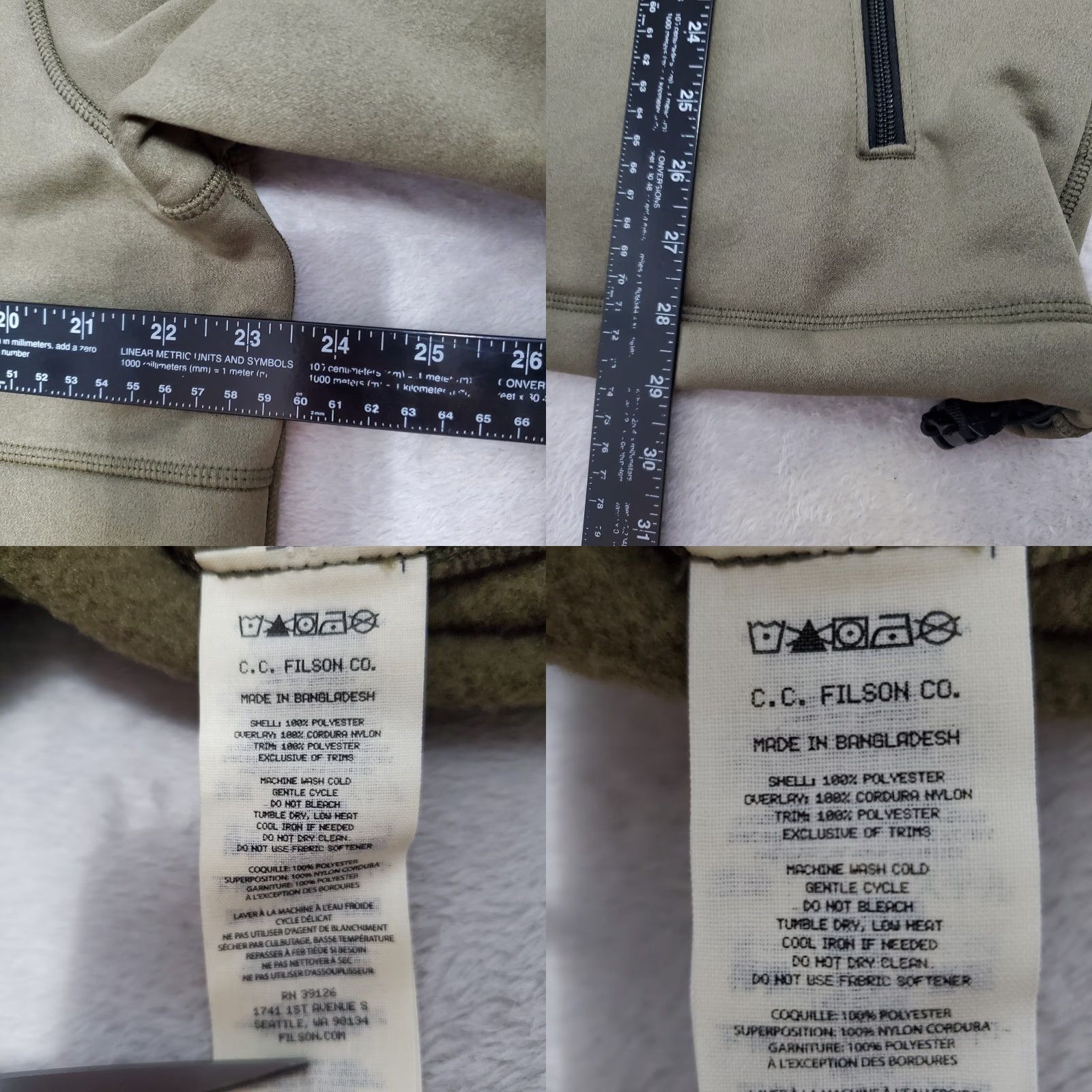 Filson Filson Granite Spire Fleece Jacket Men L Field Olive Green Full Zip Wind-Resistant Jacket Size US L / EU 52-54 / 3 - 9 Thumbnail