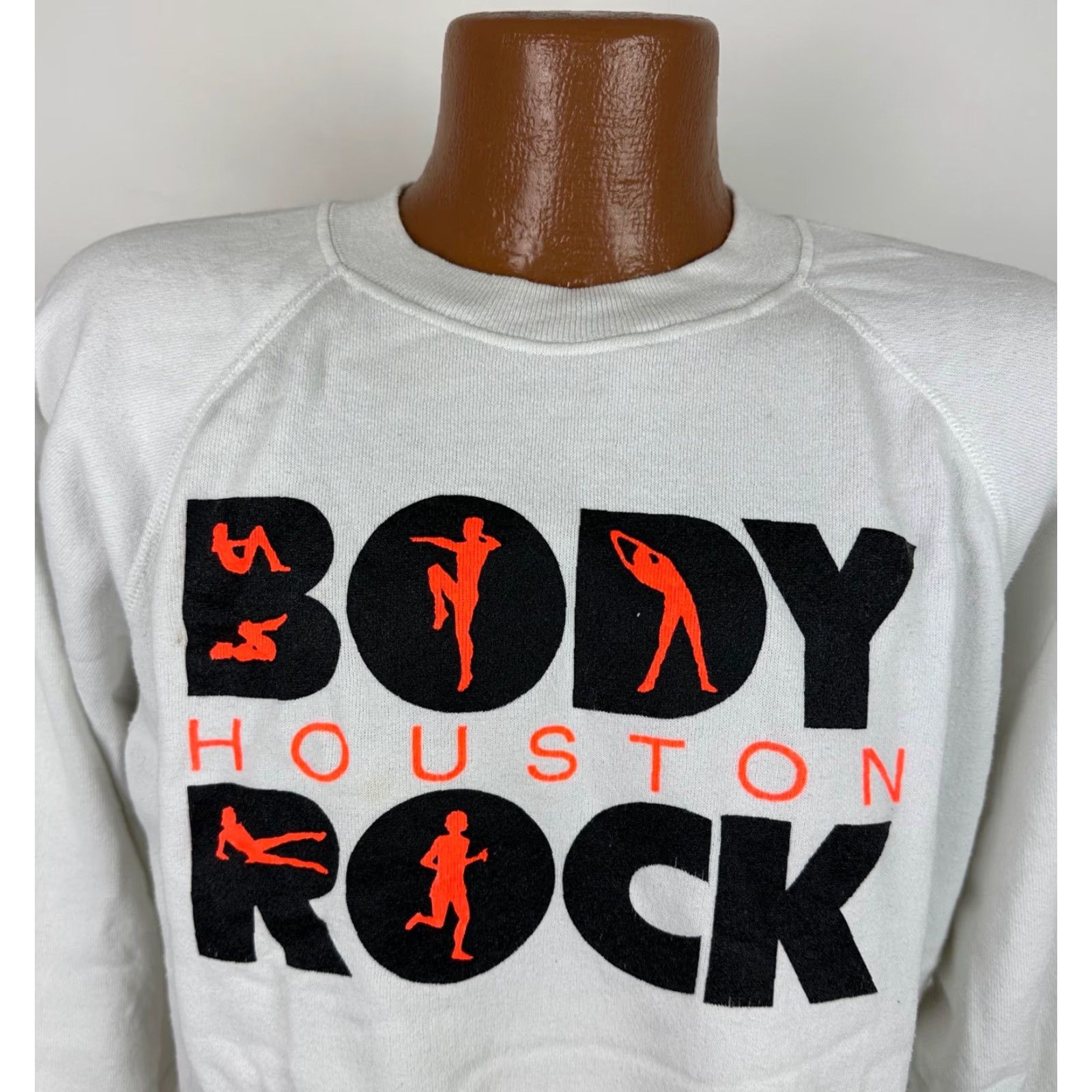 Hanes VINTAGE Hanes White Raglan Sweatshirt XL Men Pullover 90s 80s Crew Neck Lightweight Cotton Blend Graphic Size US XL / EU 56 / 4 - 2 Thumbnail