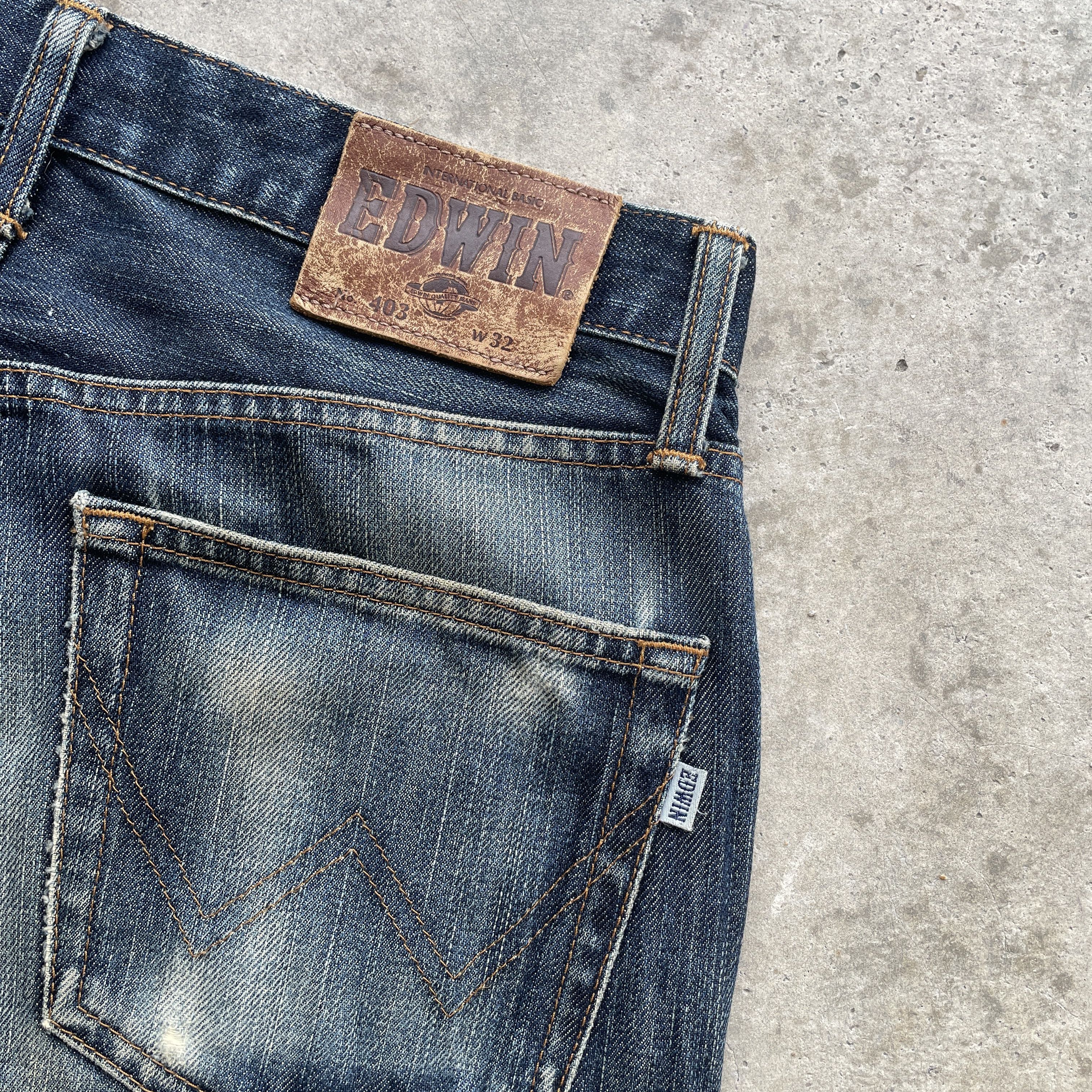 Edwin Vintage Edwin 403 Faded Jeans Mudwash Denim Distressed Pants Size US 31 - 8 Thumbnail