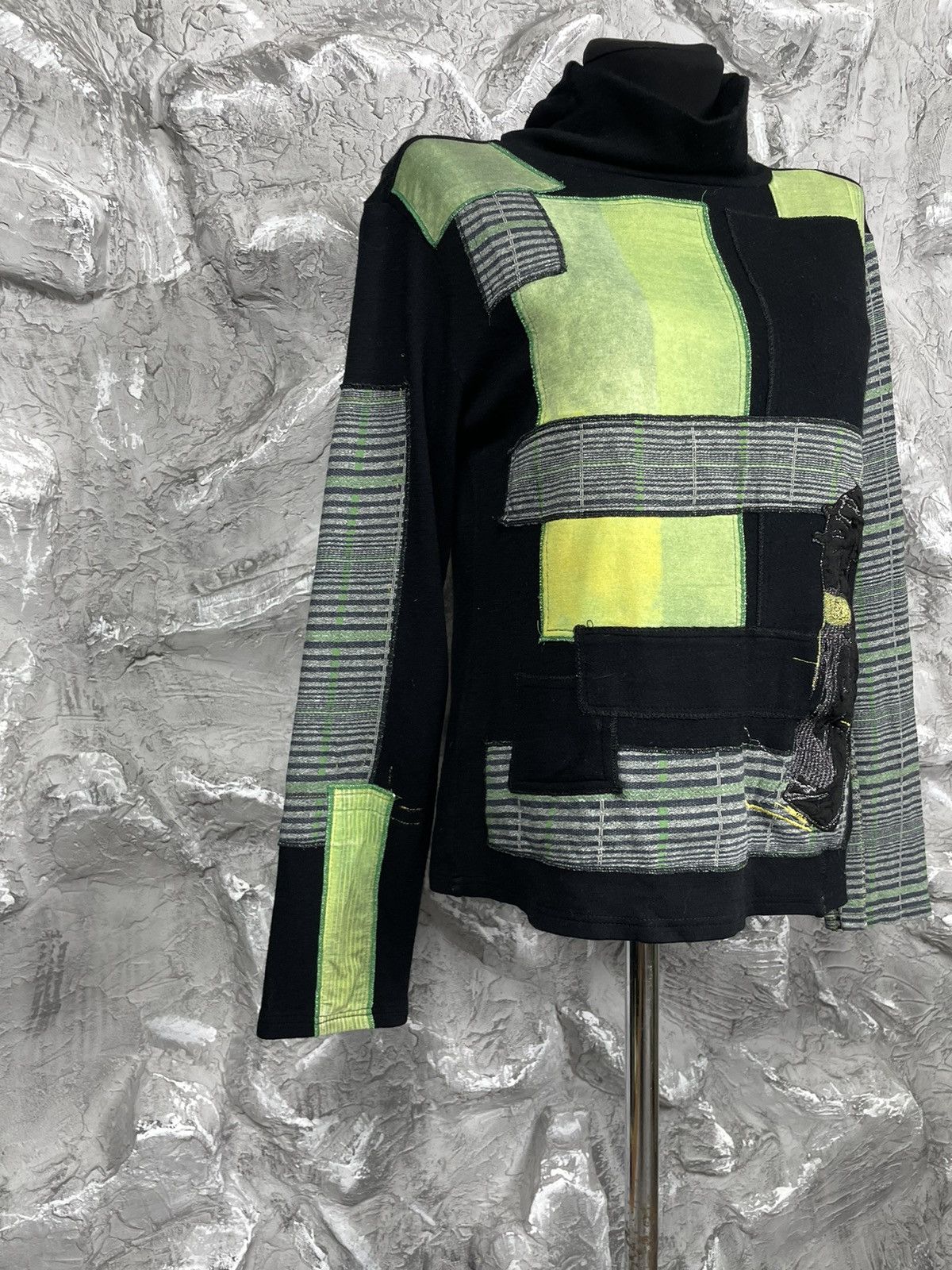Japanese Brand ADV Y2K Patchwork Sweater Y2K Watanabe Yohji Yamamoto Style Size US M / EU 48-50 / 2 - 6 Thumbnail
