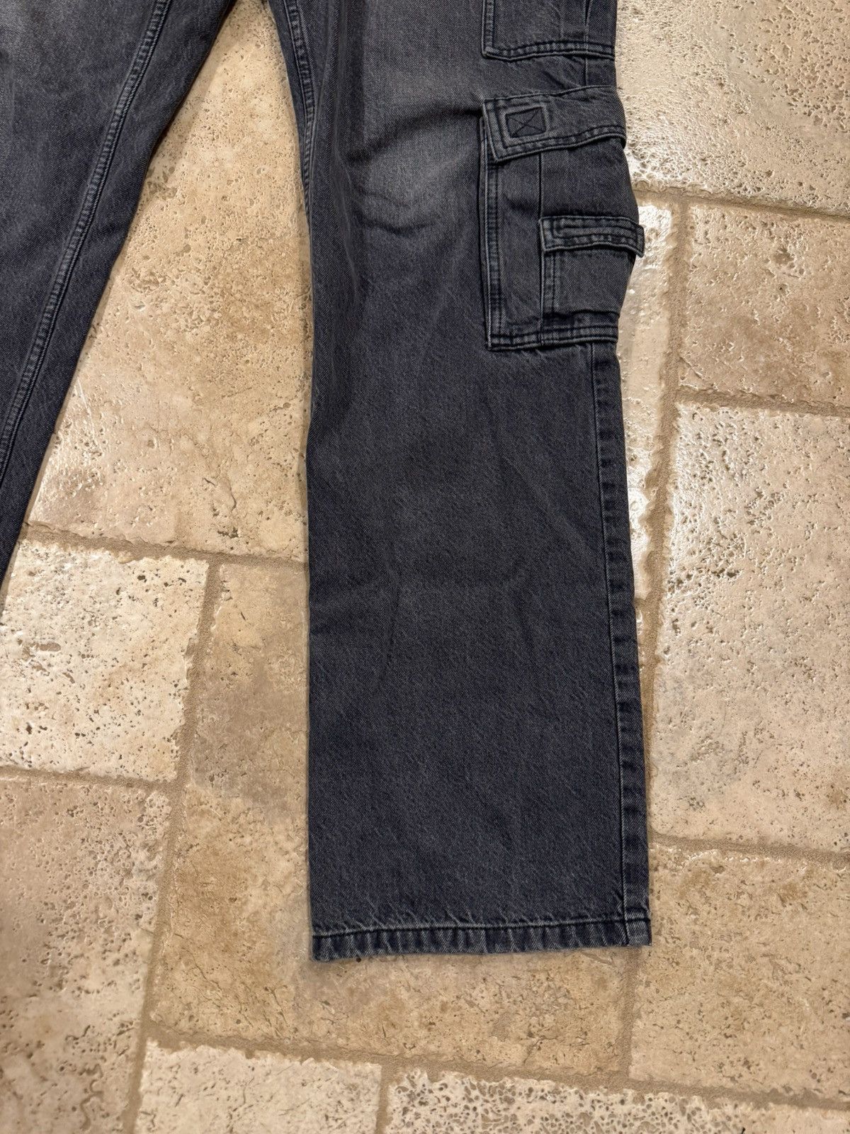 Martine Rose Martine Rose Dark Wash Gray Double Cargo Utility Denim Pants Size US 33 - 2 Thumbnail