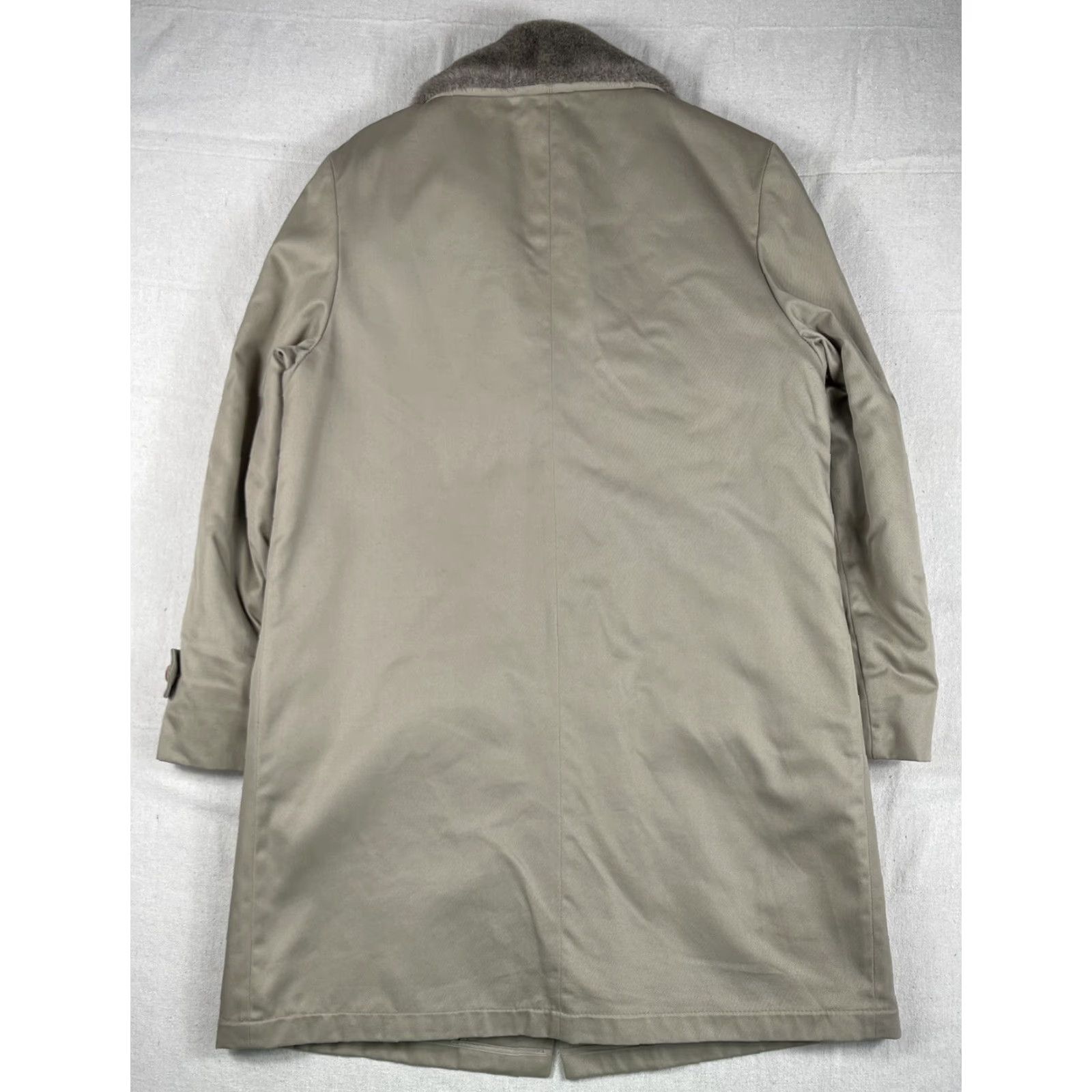 Orvis VINTAGE Orvis Jacket Overcoat Mens Fur Lined Canvas Cotton Beige Khaki 38 Button Casual 80s 90s USA Size US XXS / EU 40 - 4 Thumbnail
